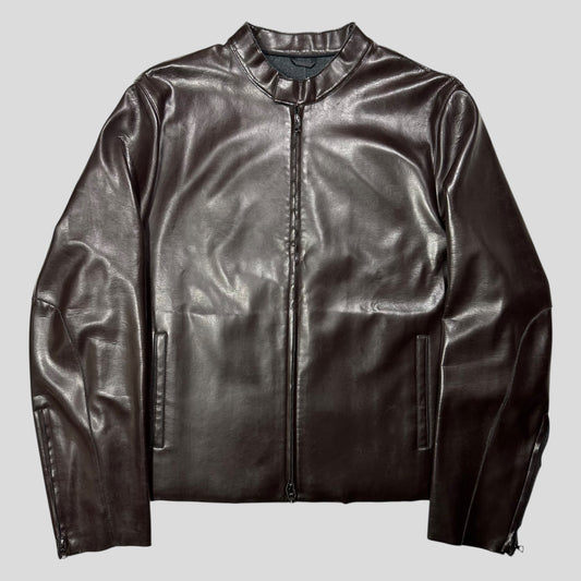 Neil Barrett AW00 PVC & Wool Leather Like Moto Jacket - L/XL