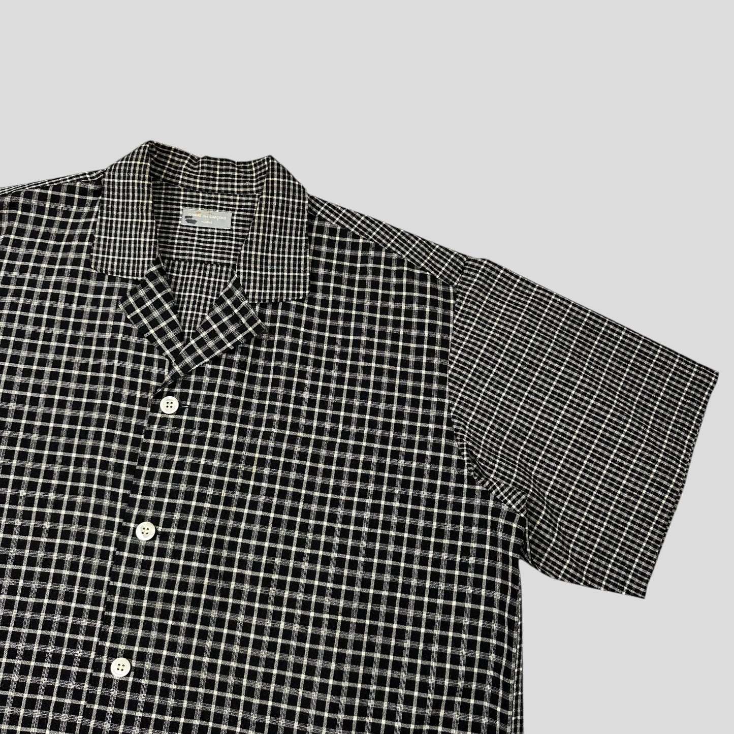 Comme Des Garçons Homme 90’s Wool Double Plaid Boxy Shirt - XL