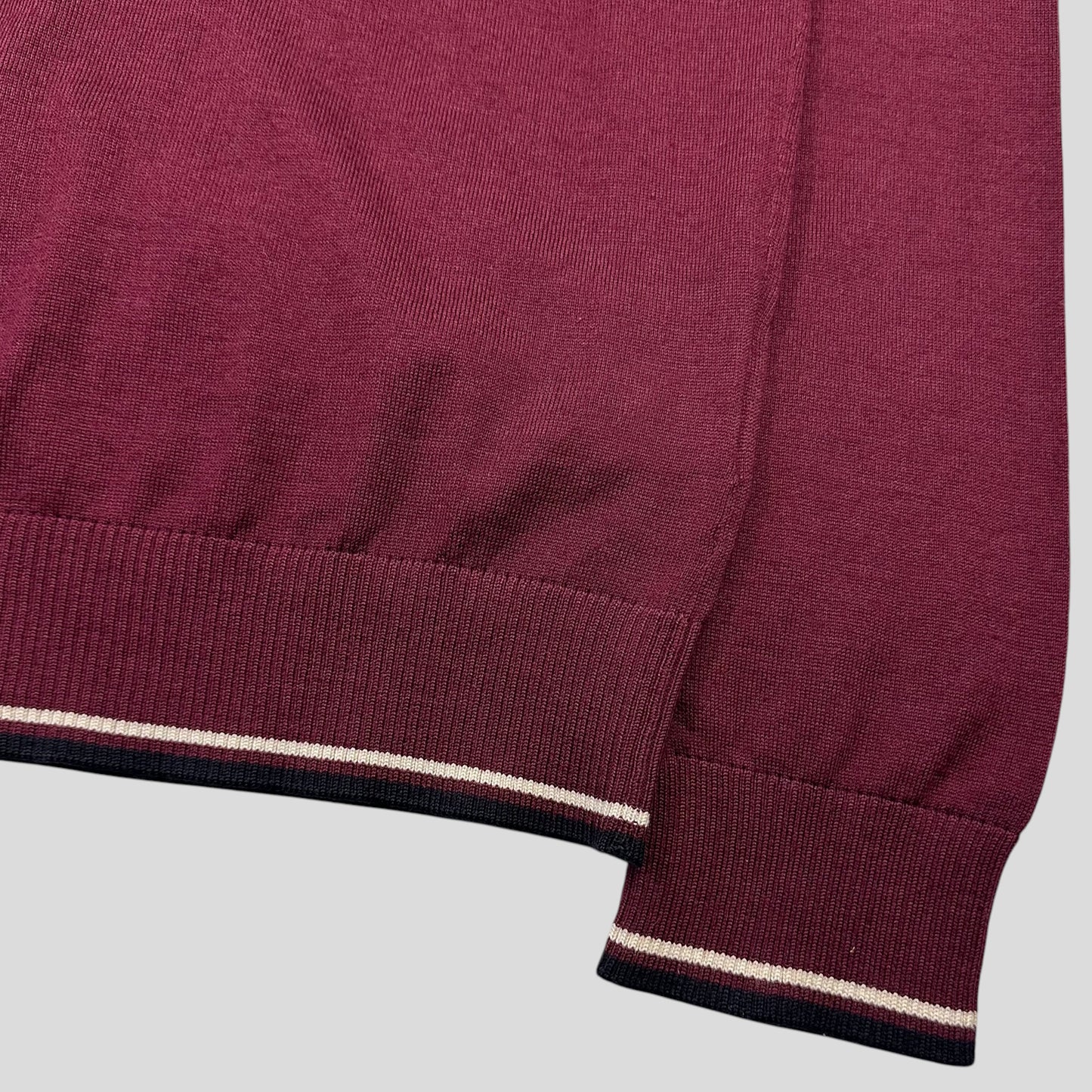 Prada Milano 2018 Wine Ribbed Silk & Wool Knit Sweater - M