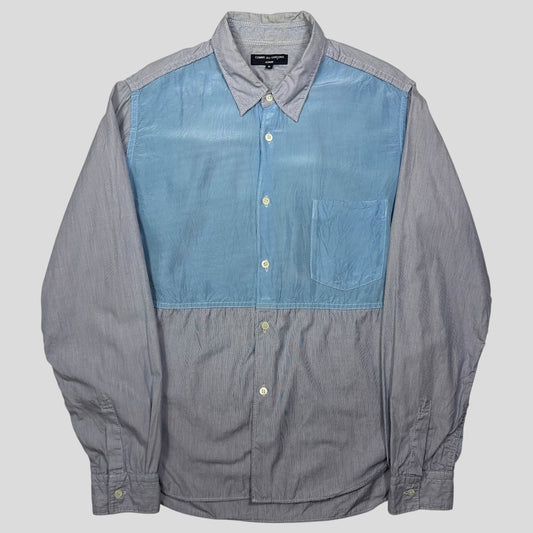 Comme Des Garçons Homme 2008 Iridescent Panelled Striped Shirt - S/M