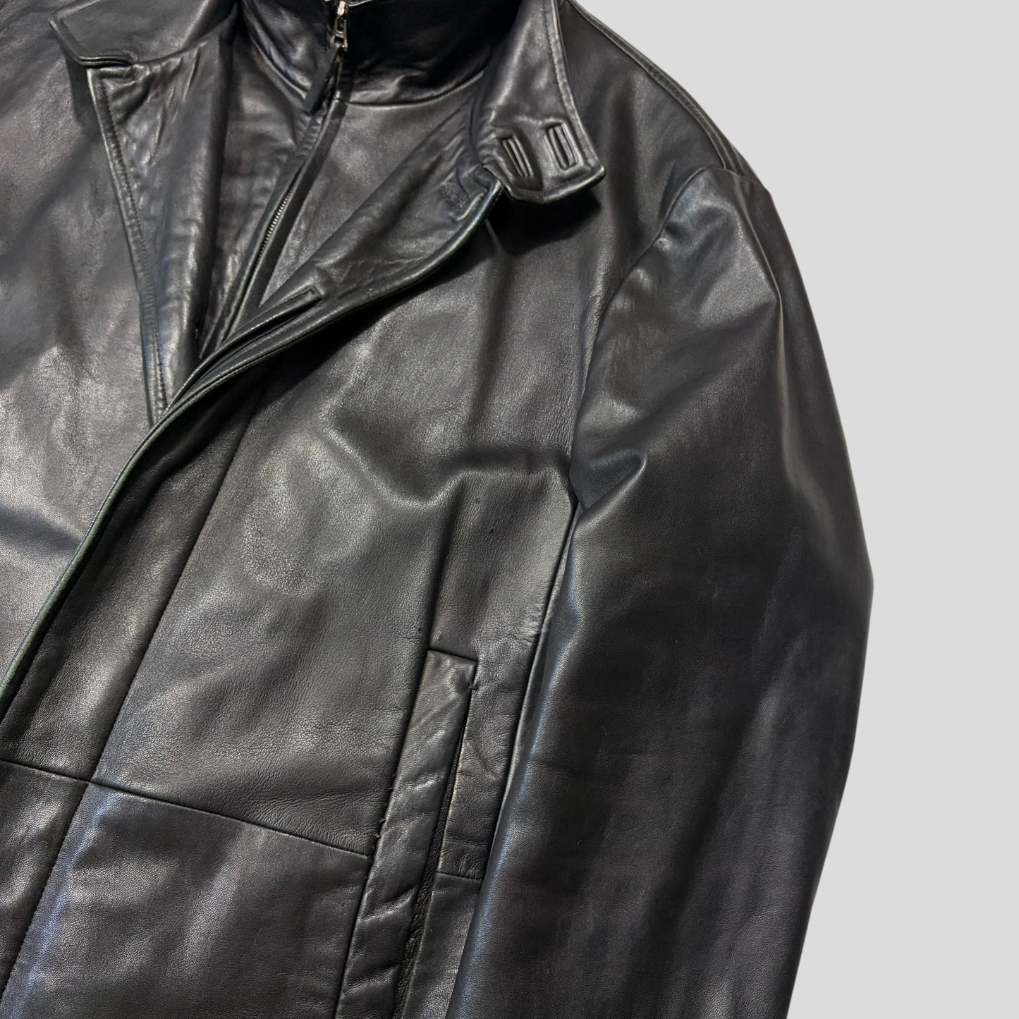 Hugo Boss 90’s Modular 2 in 1 Lambskin Leather Trench Coat - XL