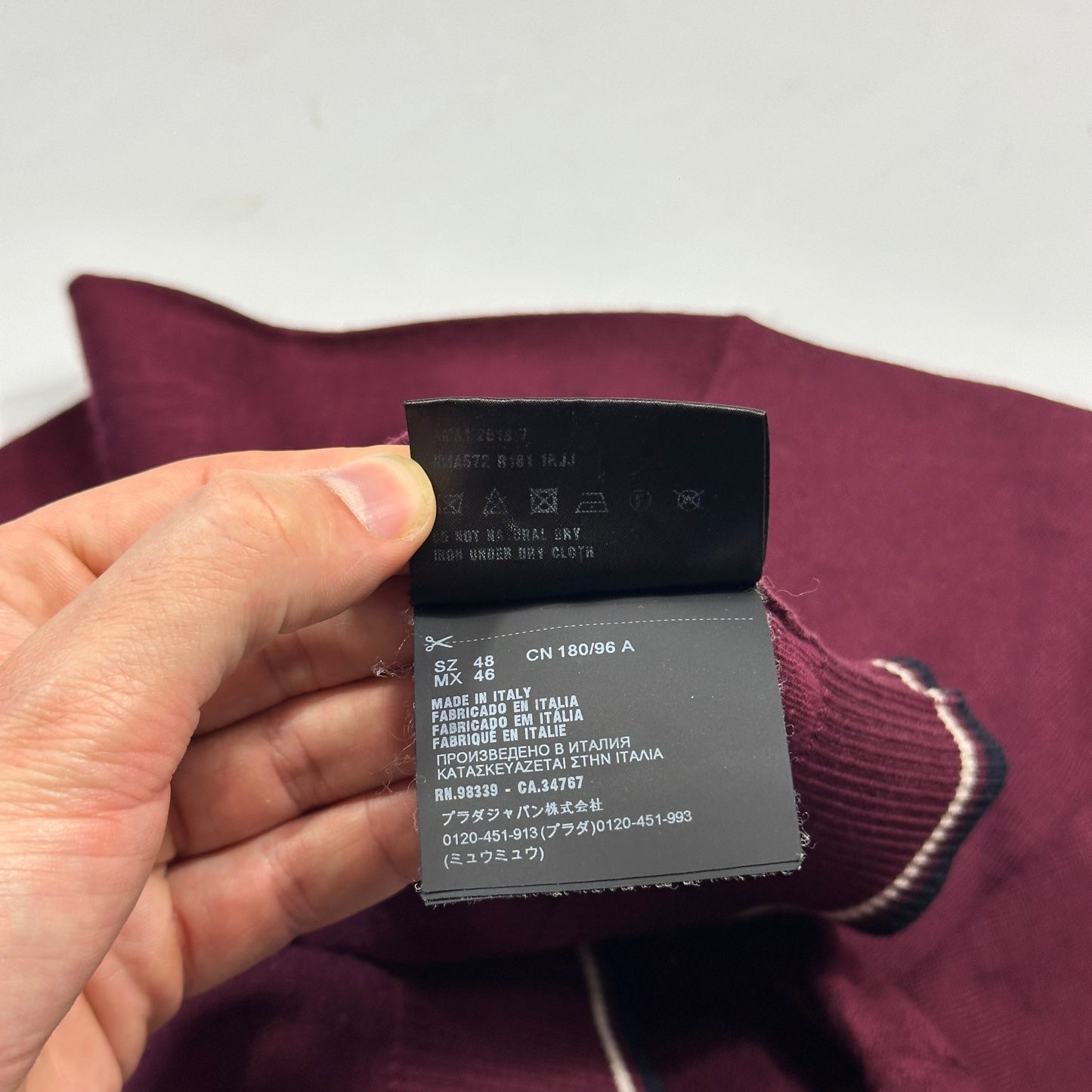 Prada Milano 2018 Wine Ribbed Silk & Wool Knit Sweater - M
