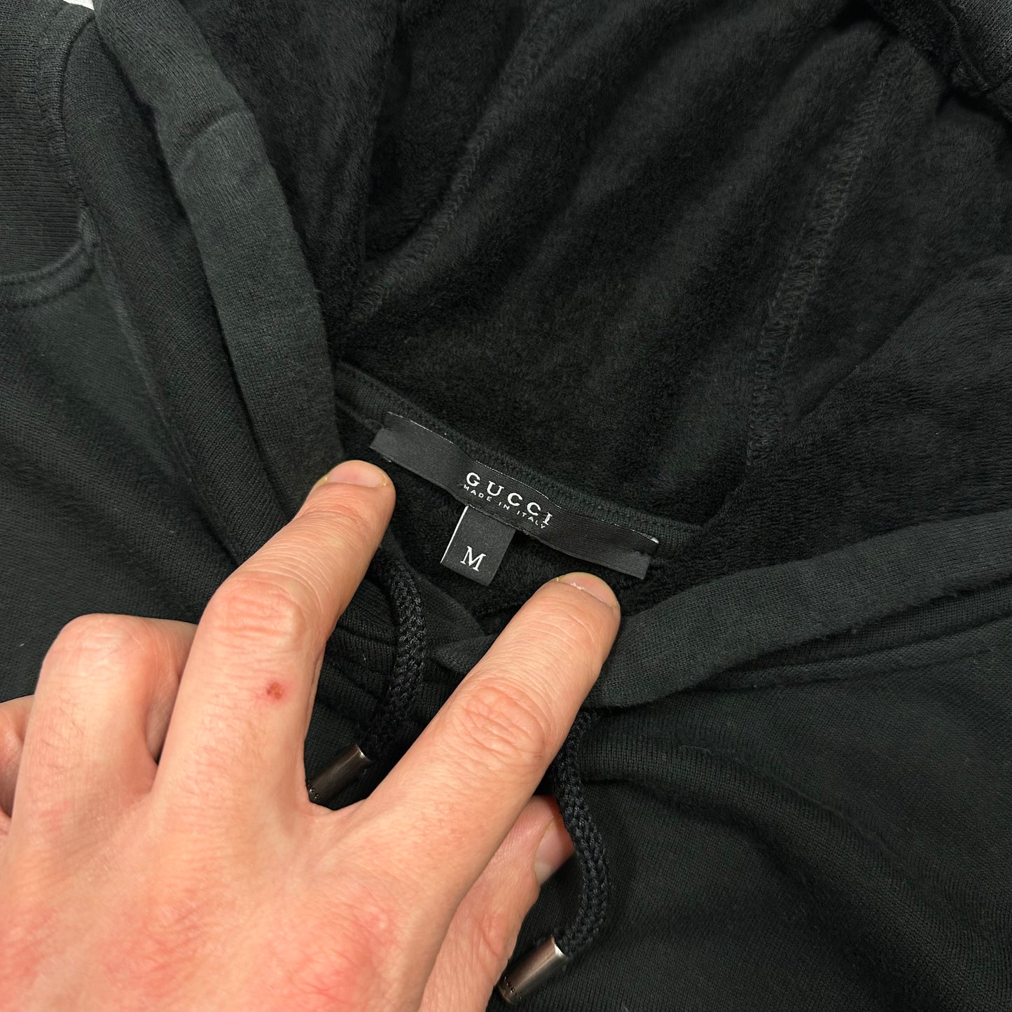 Gucci 2007 Crest Logo Web Stripe Teddy Cotton Hoodie - M