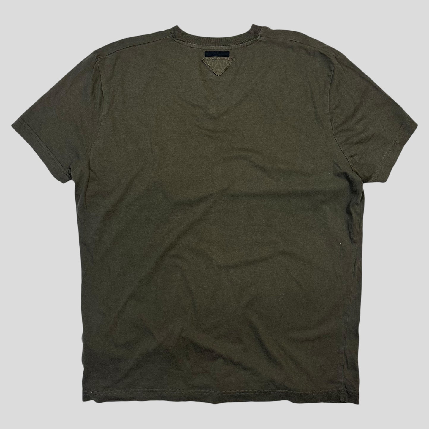 Prada Milano 2006 Triangle Double Logo V-neck T-shirt - M/L