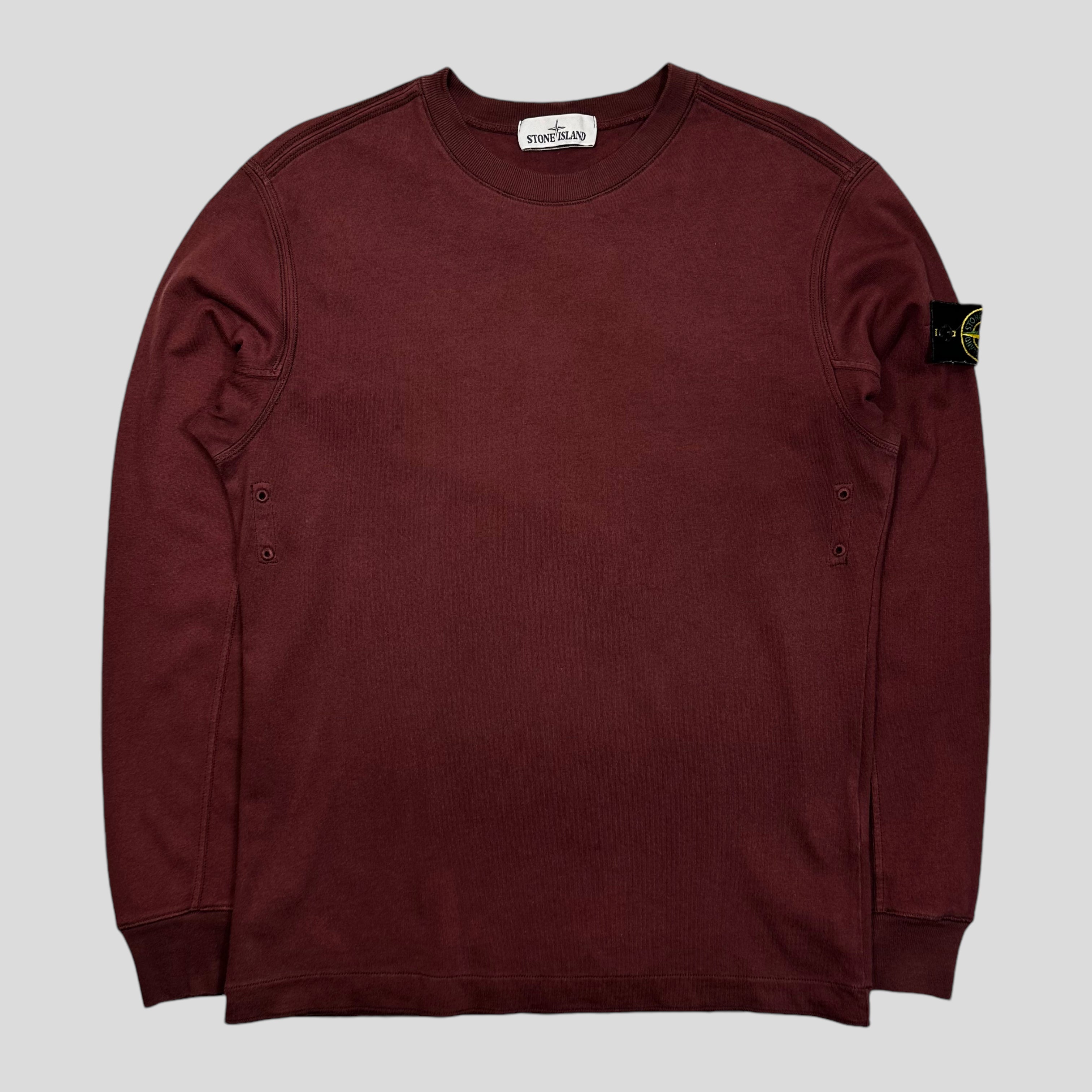 Stone Island Burgundy Crewneck S M Warmwaves