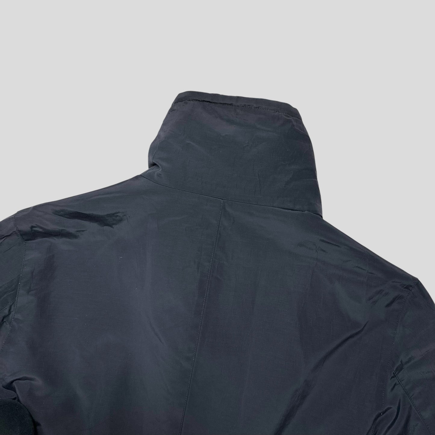 Gucci by Tom Ford 1999 Ballistic Nylon Taped Seam Shearling Collar Coat - L