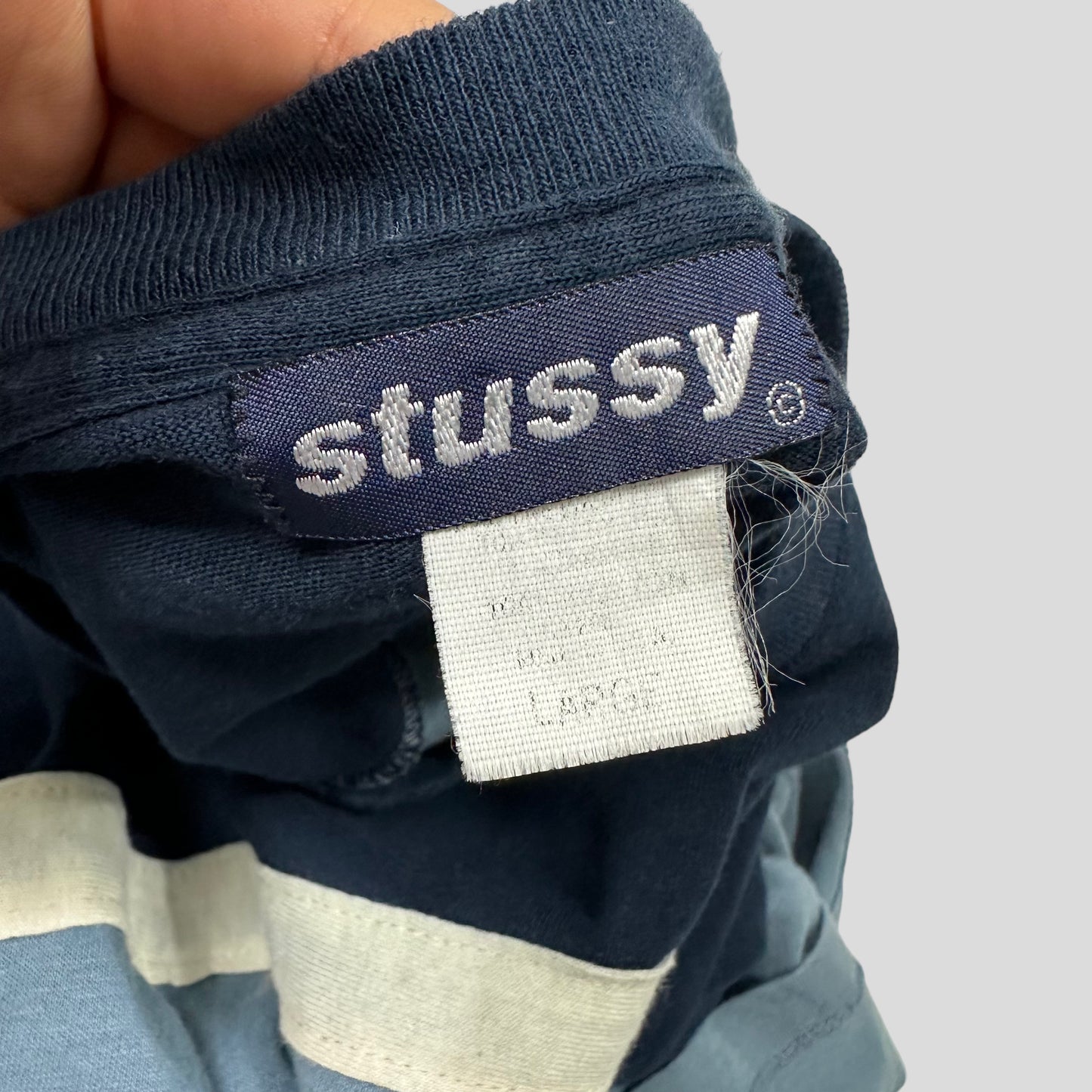Stussy 90’s Embroidered Panelled Bar Logo Longsleeve - XL