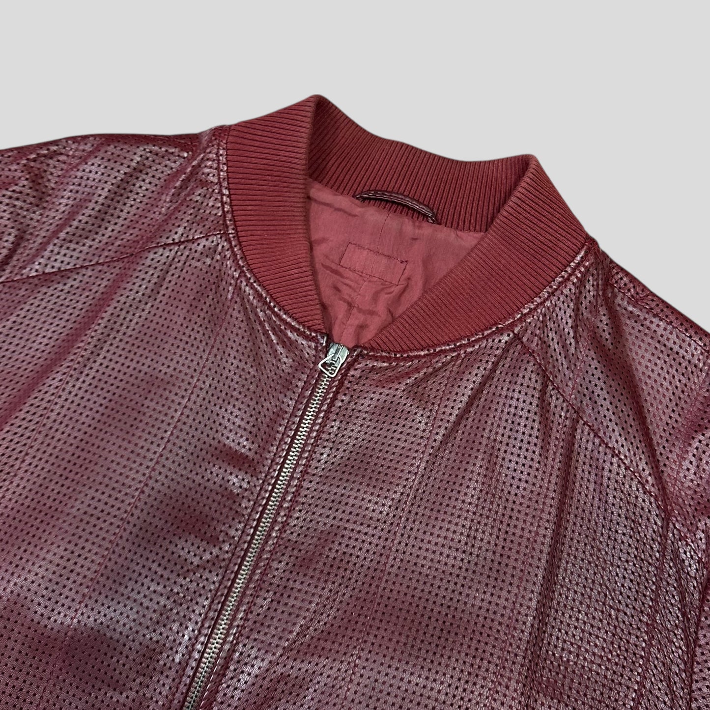 Emporio Armani 2009 Perforated Mesh Lambskin Leather Bomber - IT54 (L)