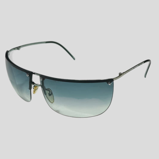 Gucci 00’s Gradient Half Frame Shield Sunglasses