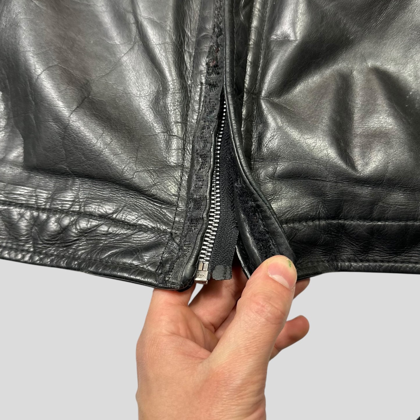 Neil Barrett 00’s Textured Padded Leather Moto Jacket - L