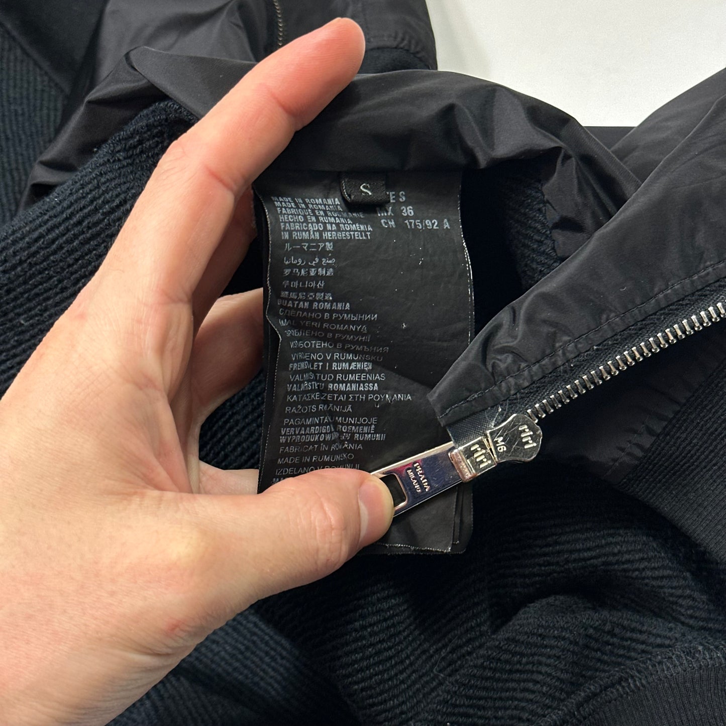 Prada Sport 2013 Minimalistic Nylon Panelled Moto Jacket - S