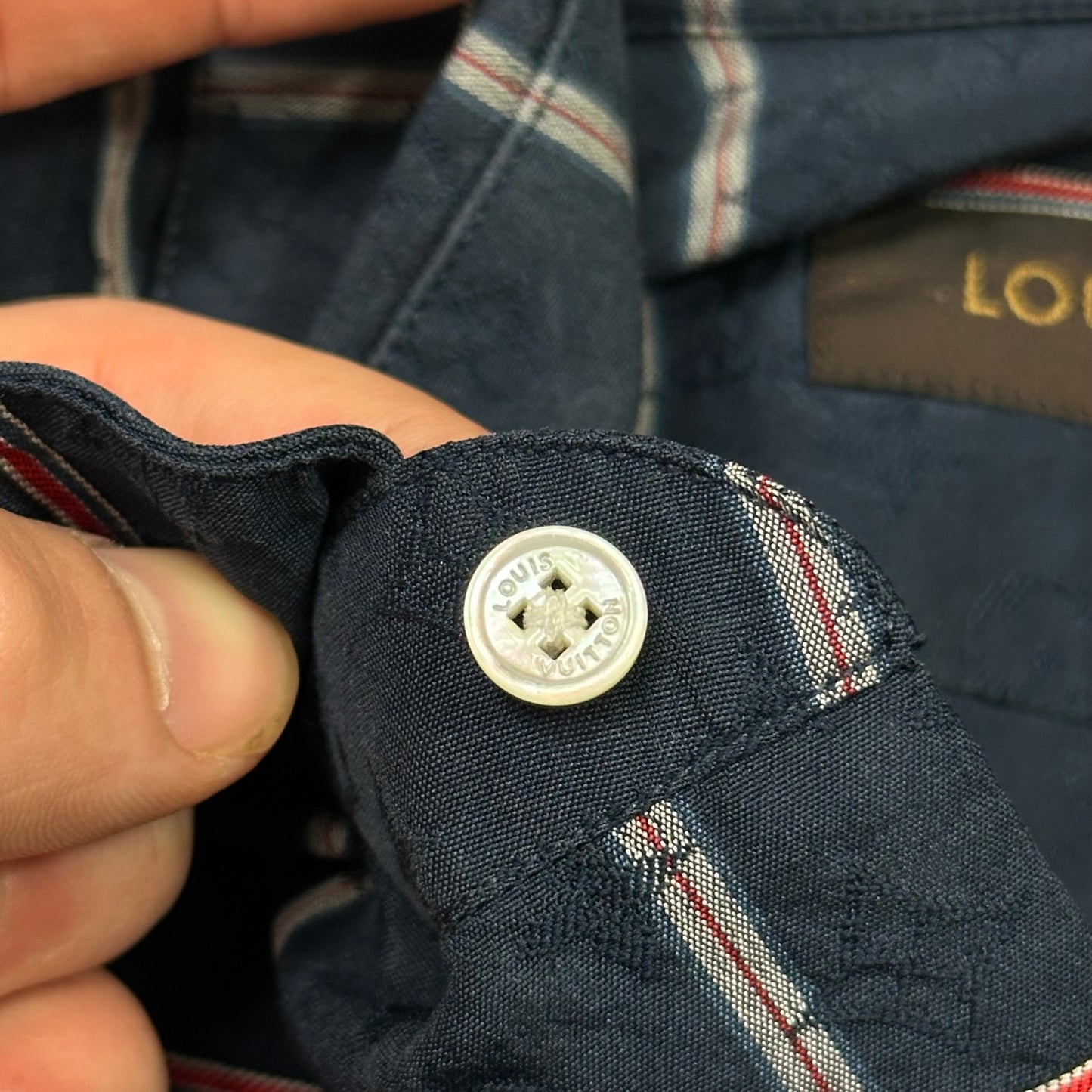 Louis Vuitton Monogram Plaid Checkered Silk Shirt - S