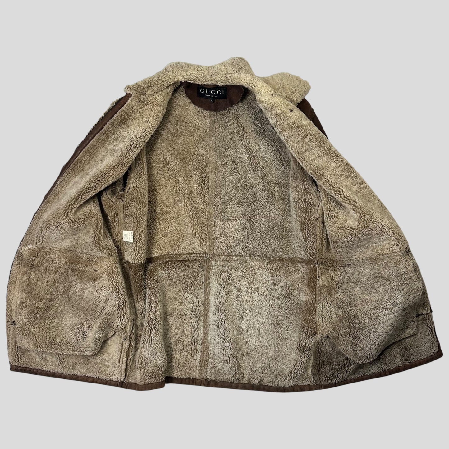 Gucci by Tom Ford 90’s Sheepskin Leather Heavy Shearling Coat - M