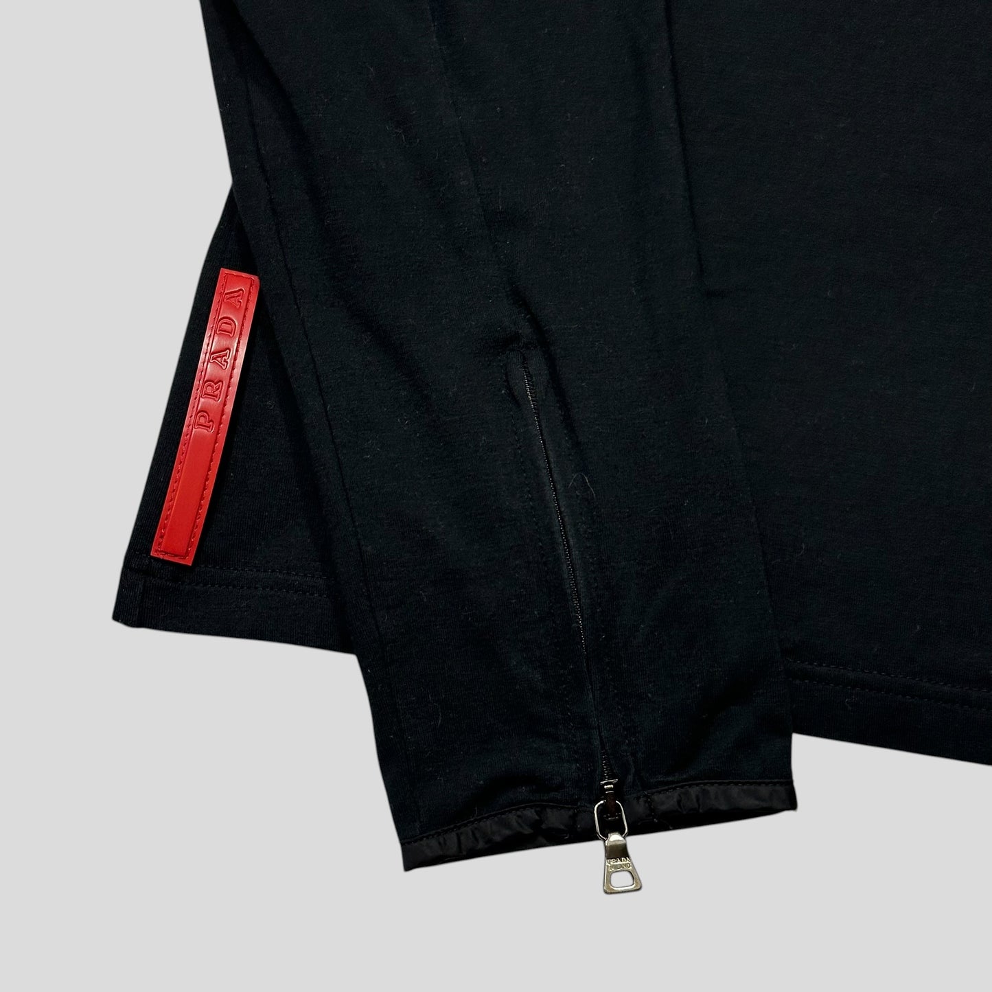Prada Sport 00’s Red Tab Turtleneck Technical Zip T-shirt - S/M