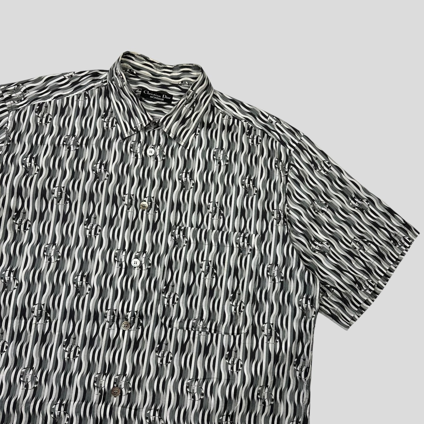 Christian Dior Monsieur 90’s Optical Illusion Spellout Logo Shirt - L/XL