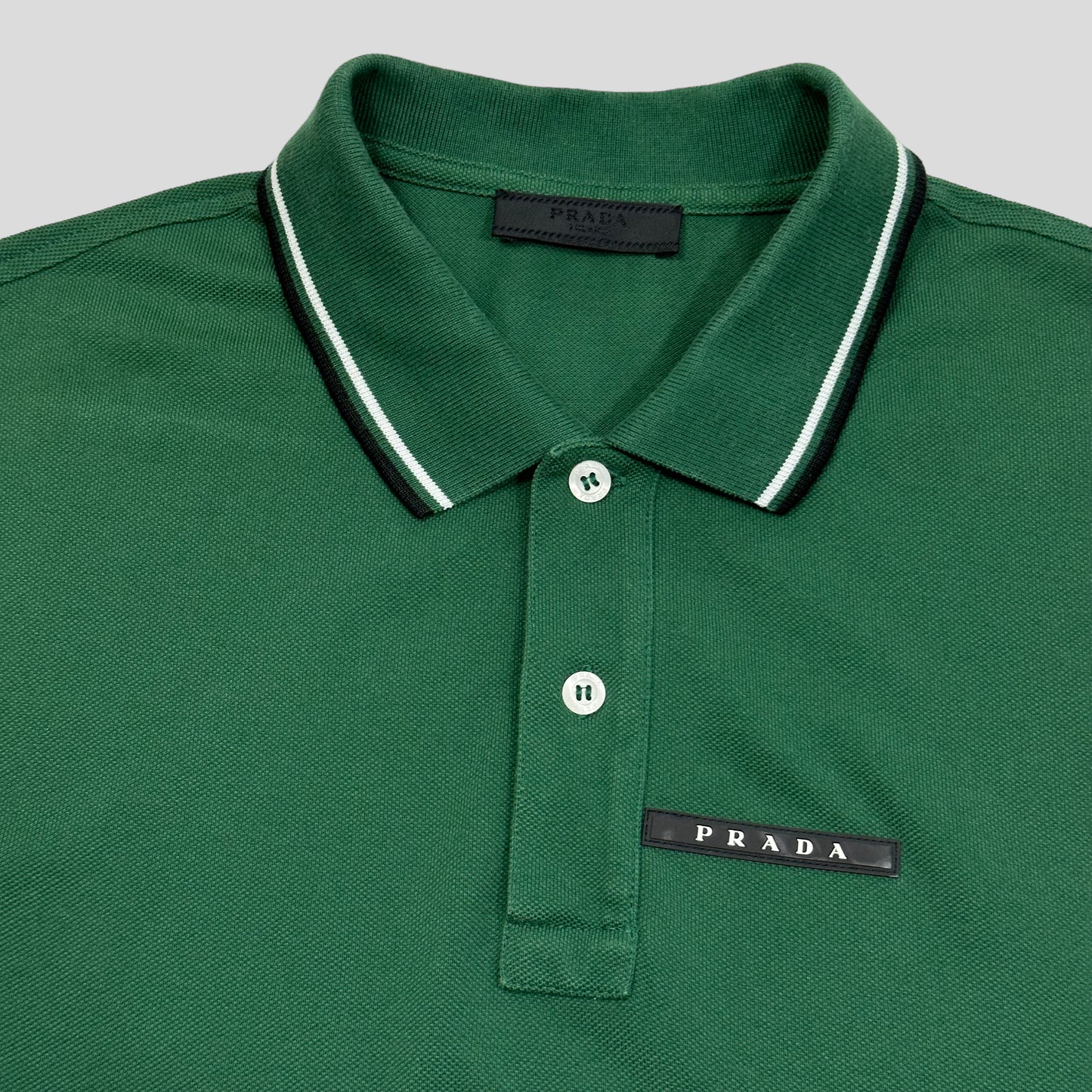 Prada Milano 2020 Forest Green Polo Shirt - L