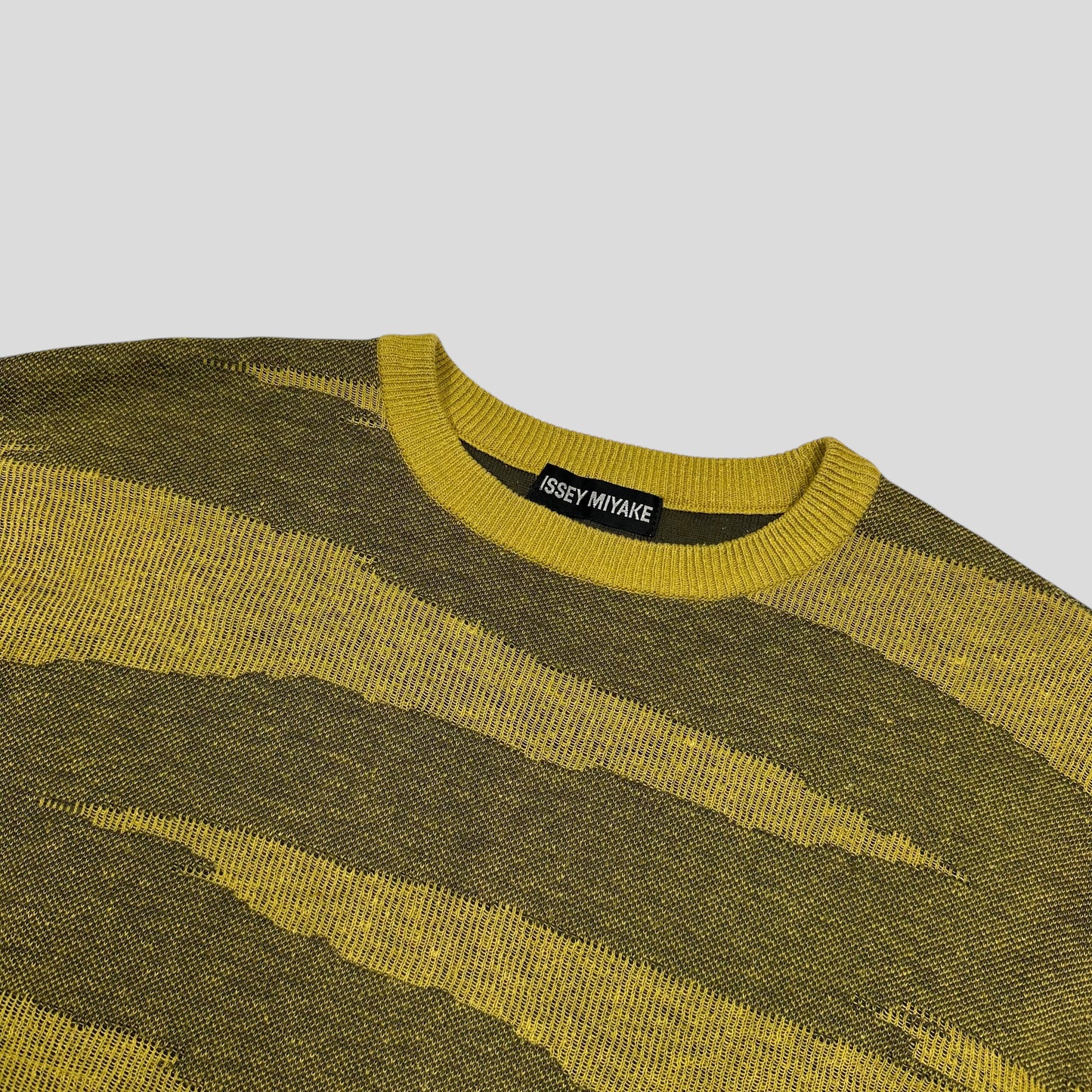 Issey Miyake 2002 Brush Stroke Knitted Shortsleeve Crewneck - M/L