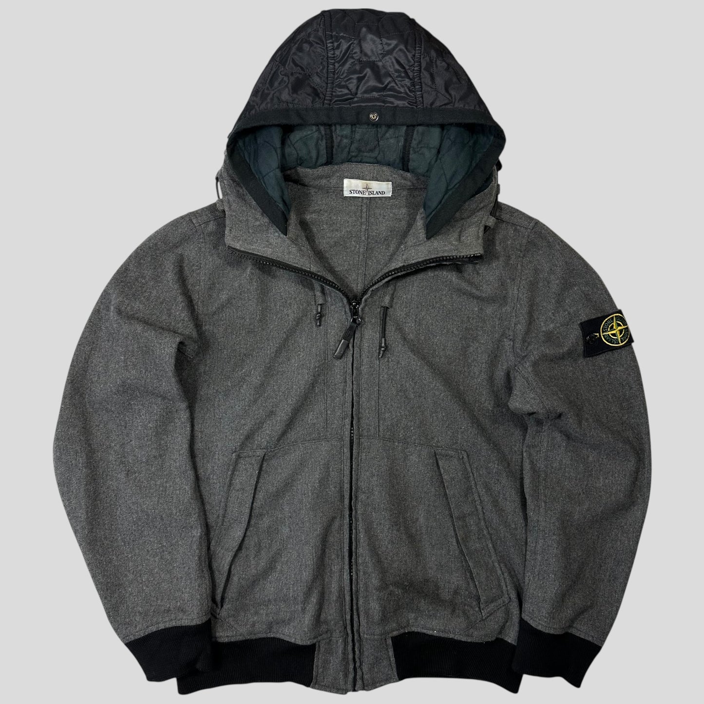 Stone Island AW14 Mélange Wool Poly Double Hood Jacket - L