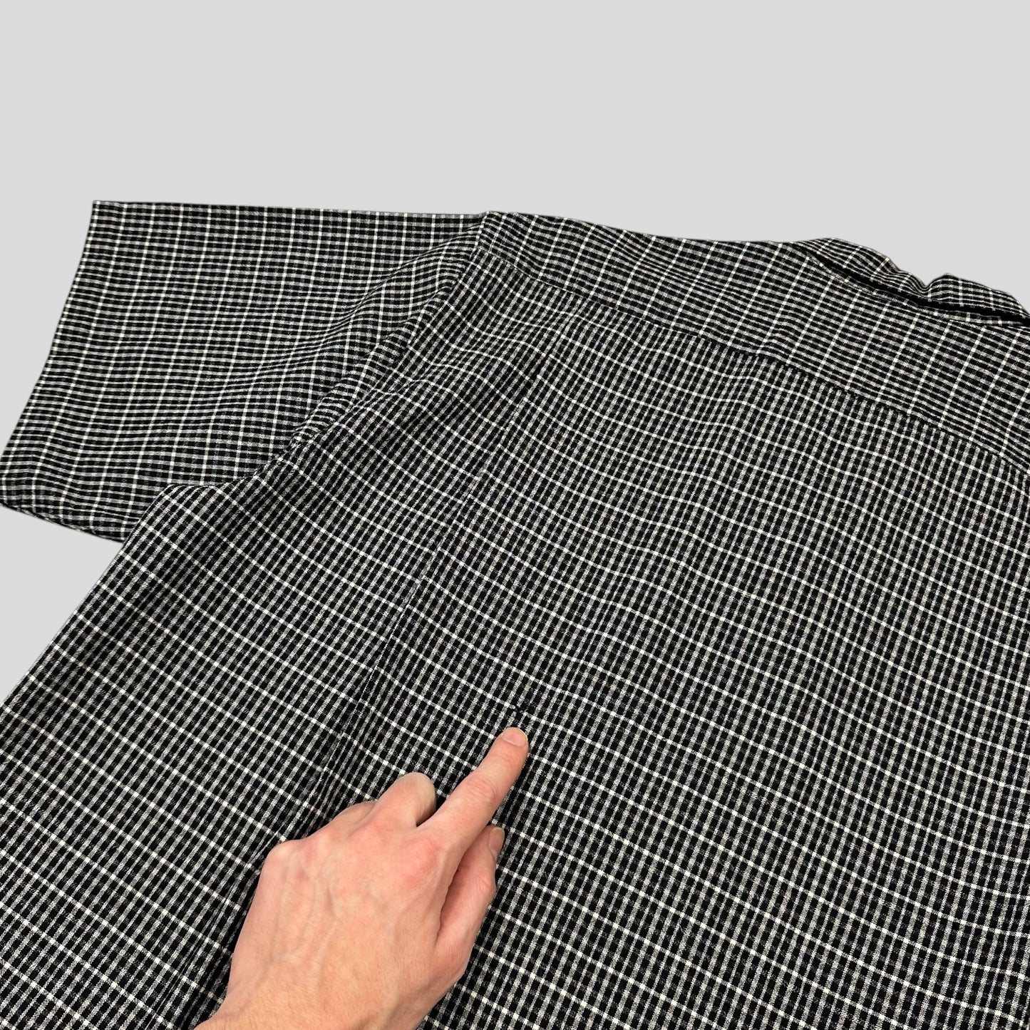 Comme Des Garçons Homme 90’s Wool Double Plaid Boxy Shirt - XL