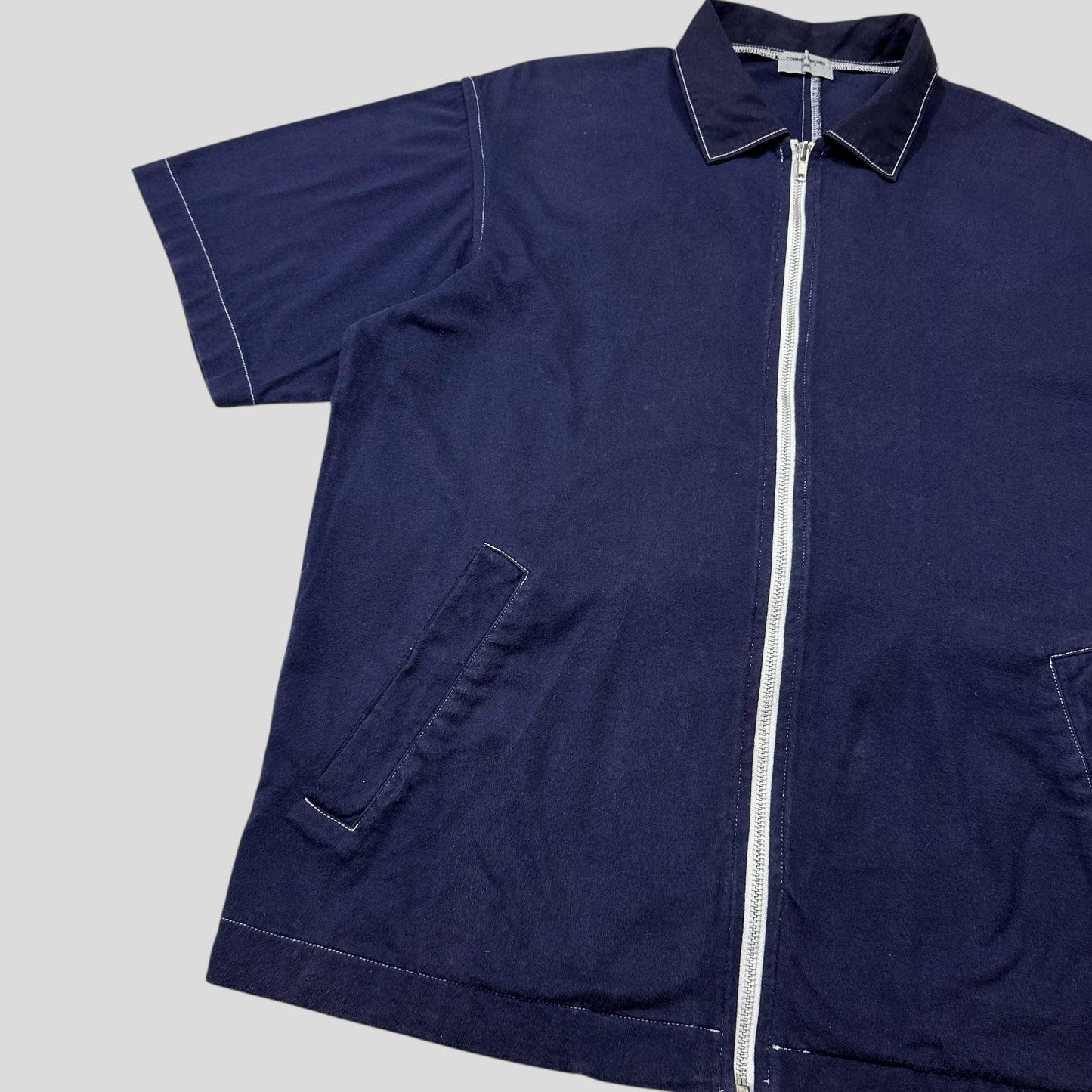 CDG Homme 1999 Zip-up Boxy Cotton Pocket Shirt - M