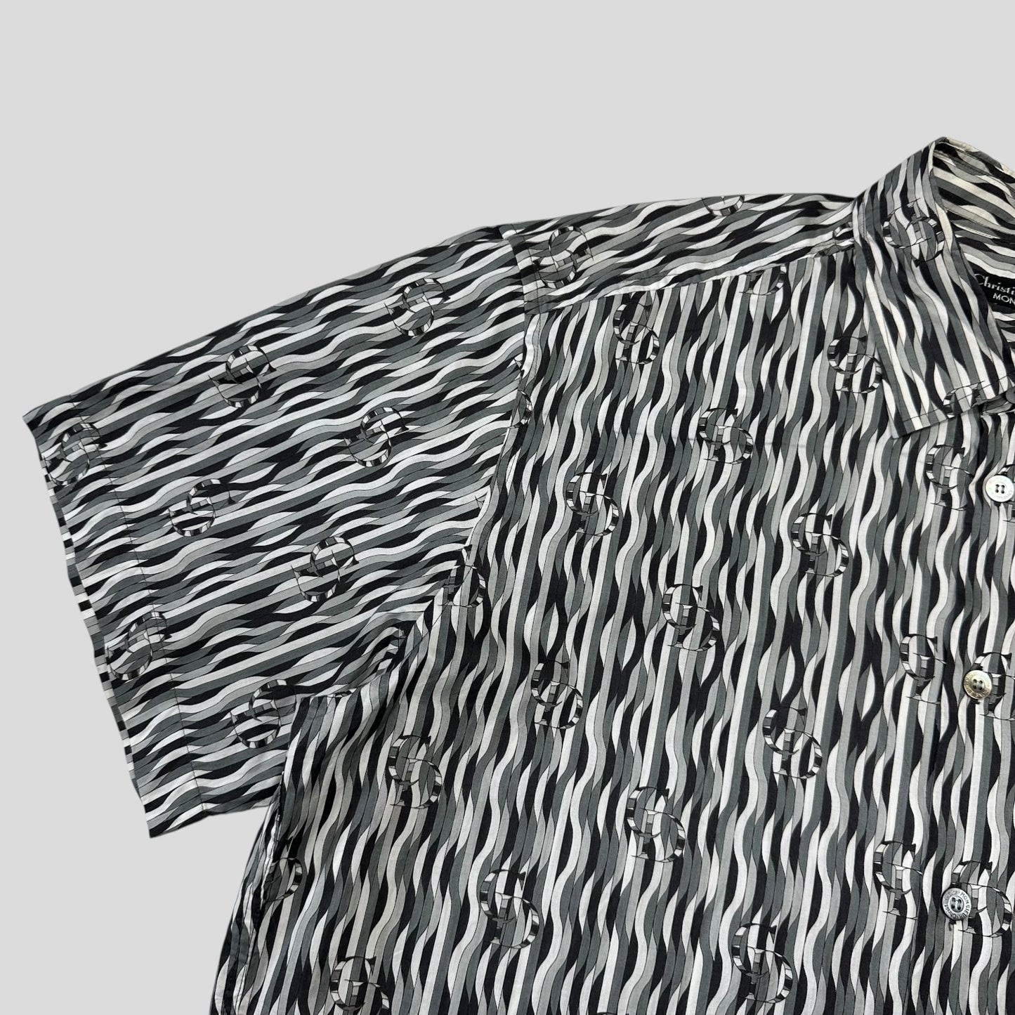 Christian Dior Monsieur 90’s Optical Illusion Spellout Logo Shirt - L/XL