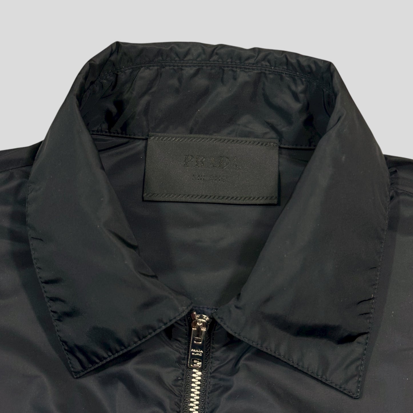 Prada 2018 Rubber Race Logo Nylon Blouson Overshirt Jacket - M/L