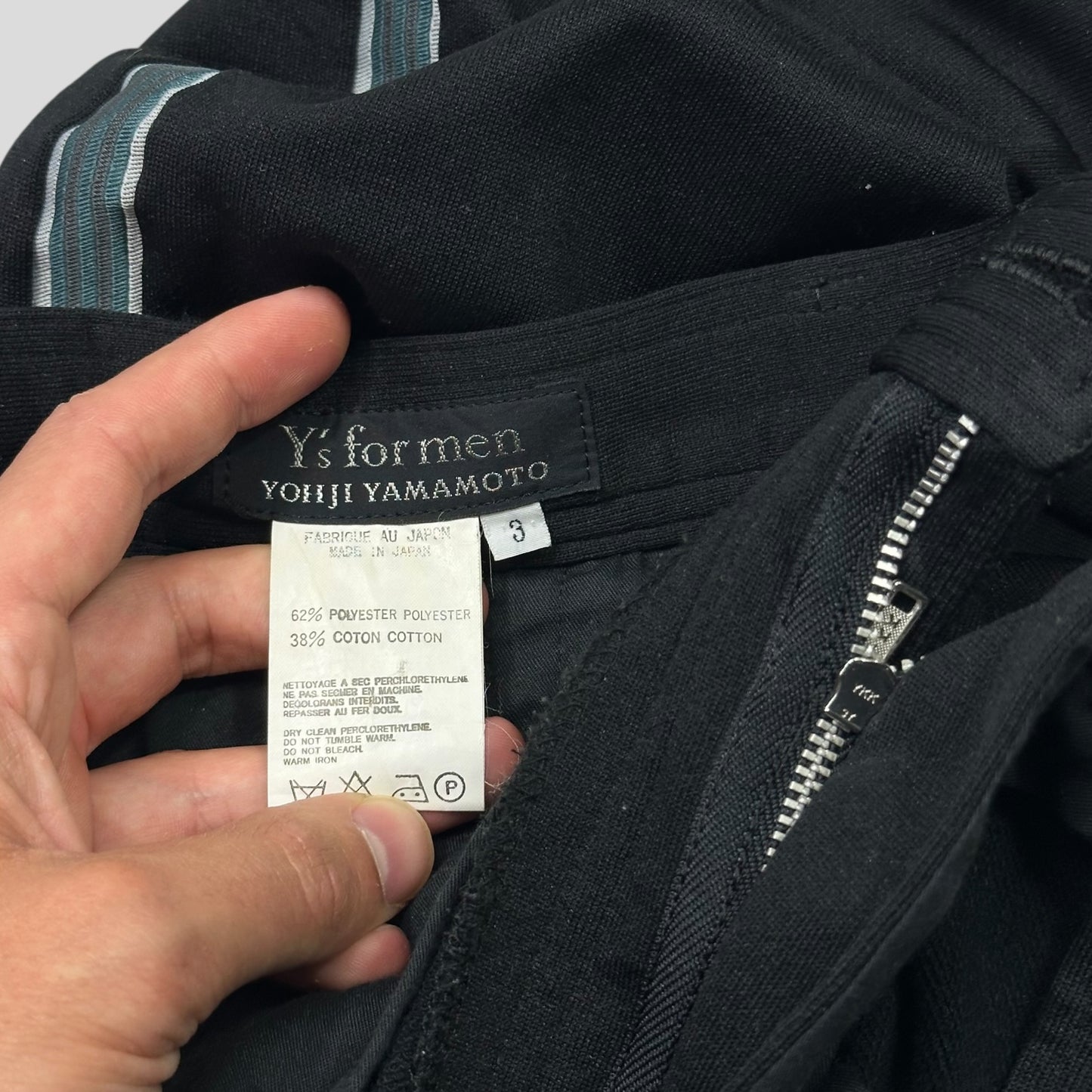 Yohji Yamamoto SS02 Y’s for Men Striped Seam Poly Trousers - 3 (M/L)
