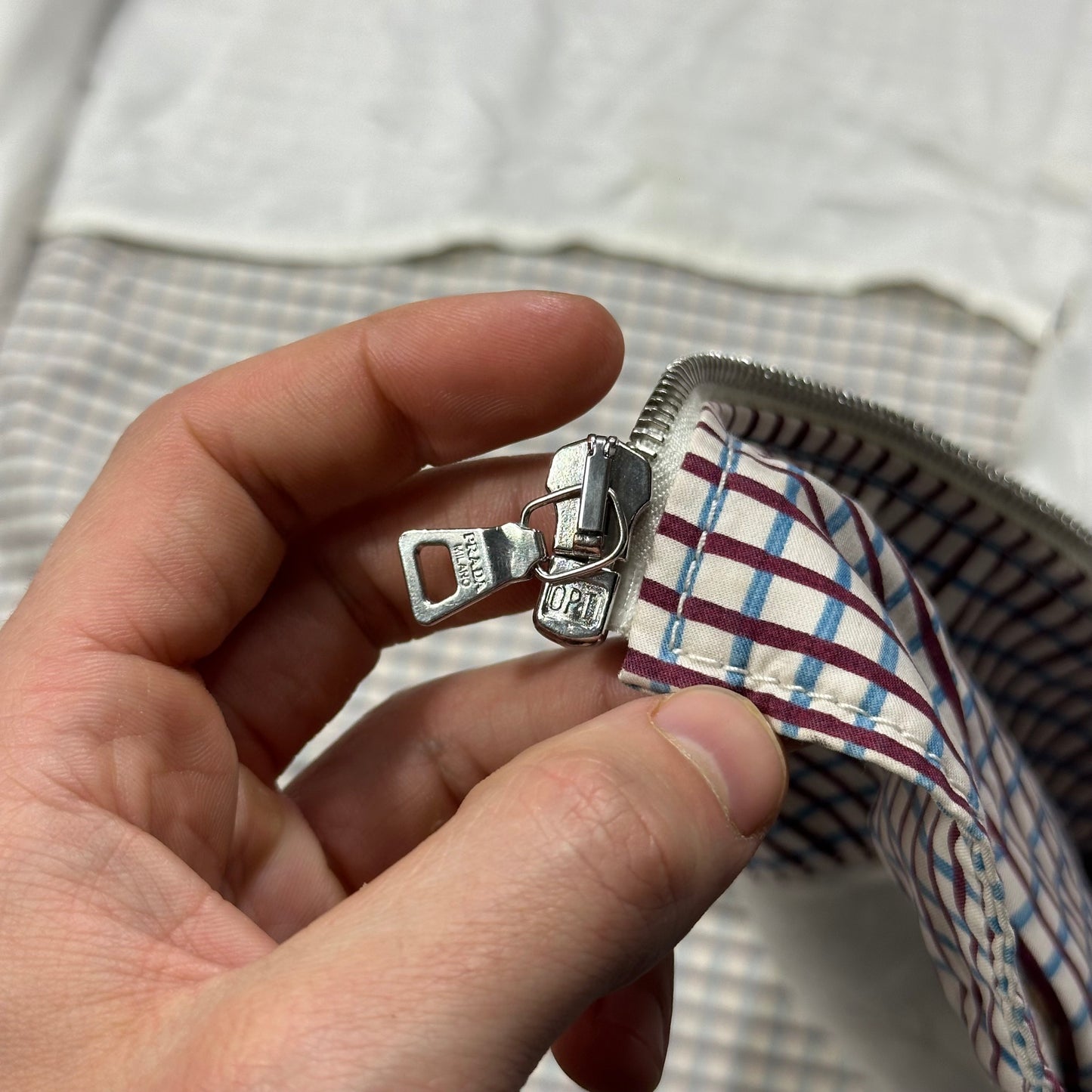 Prada SS08 Grid Checkered Multi Logo Bomber Jacket - IT52 (M/L)