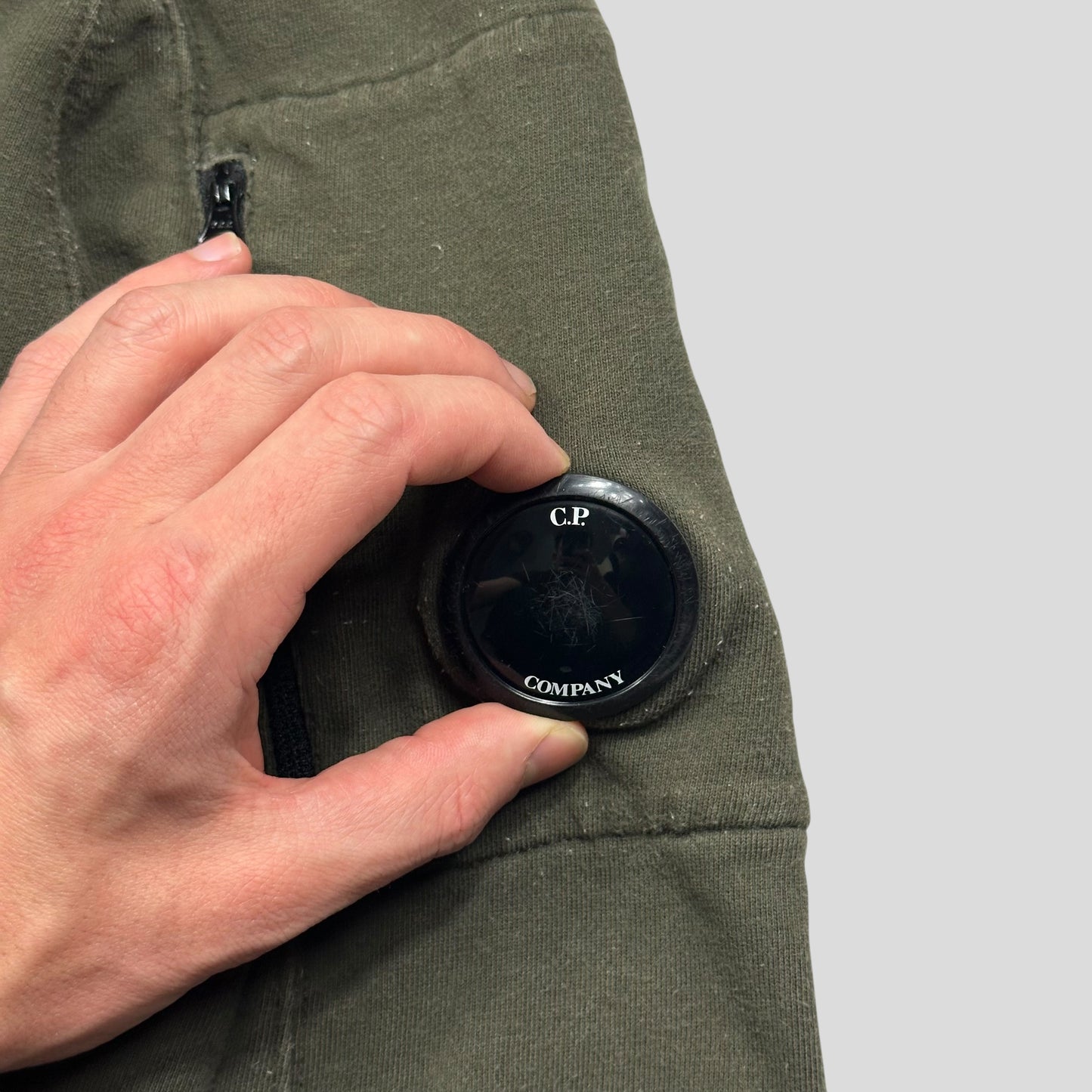 CP Company Big Pocket Zip-up Khaki Lens Hoodie - XL