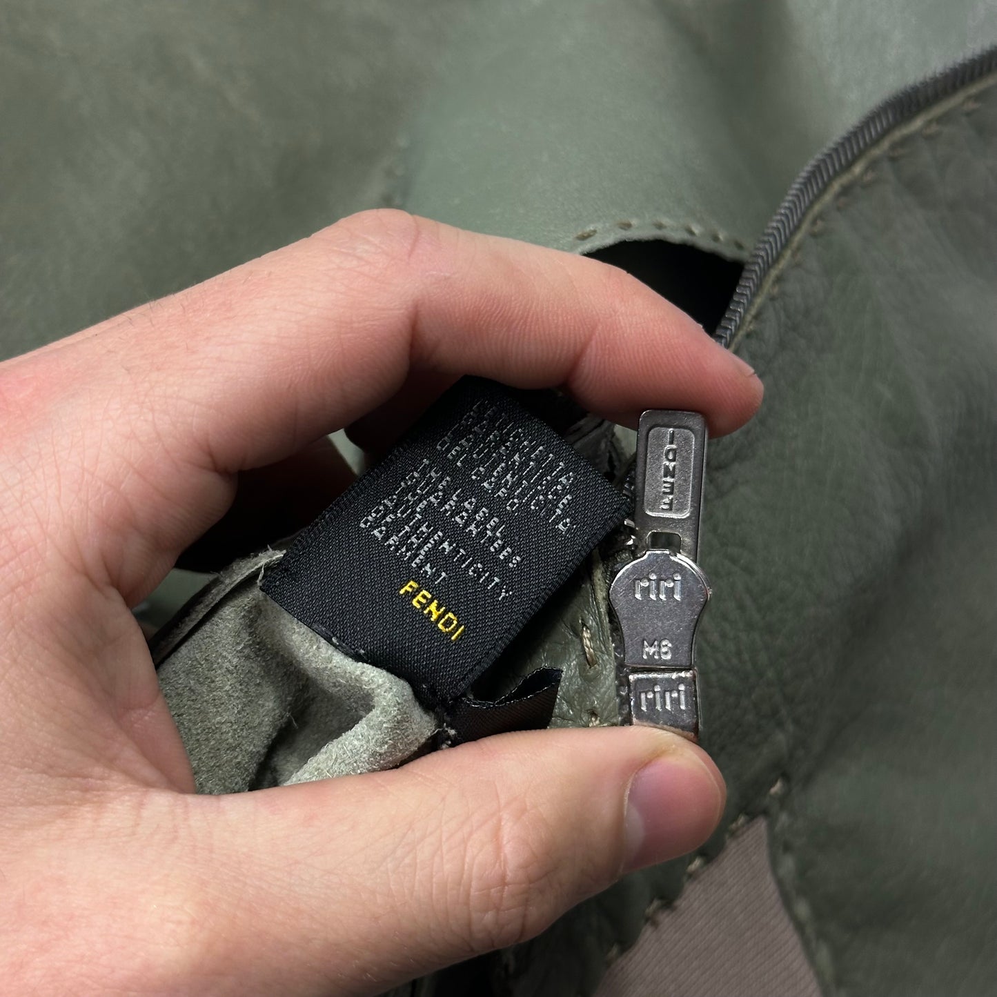 Fendi Avocado Green Lambskin Leather FF Zucca Bomber Jacket - IT46 (S/M)