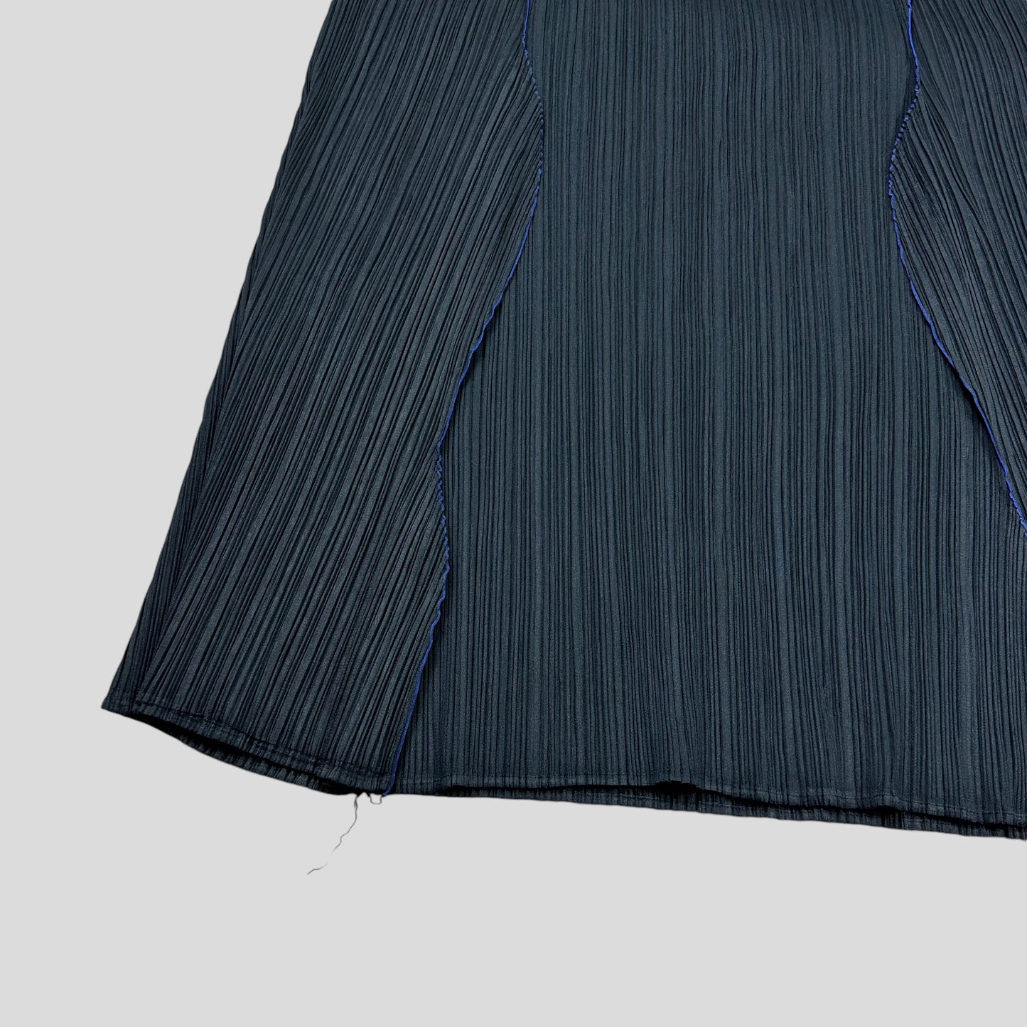 Issey Miyake Pleats Please 00’s Grey and Blue Pleated Skirt - 4