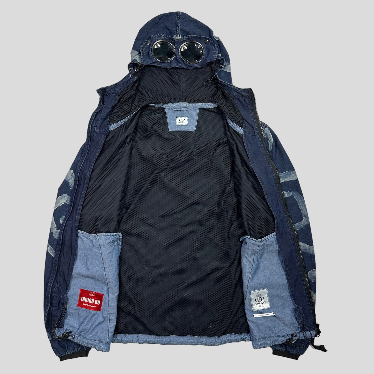 CP Company 1/500 Hand Painted Indigo 50 Goggle Jacket - IT50