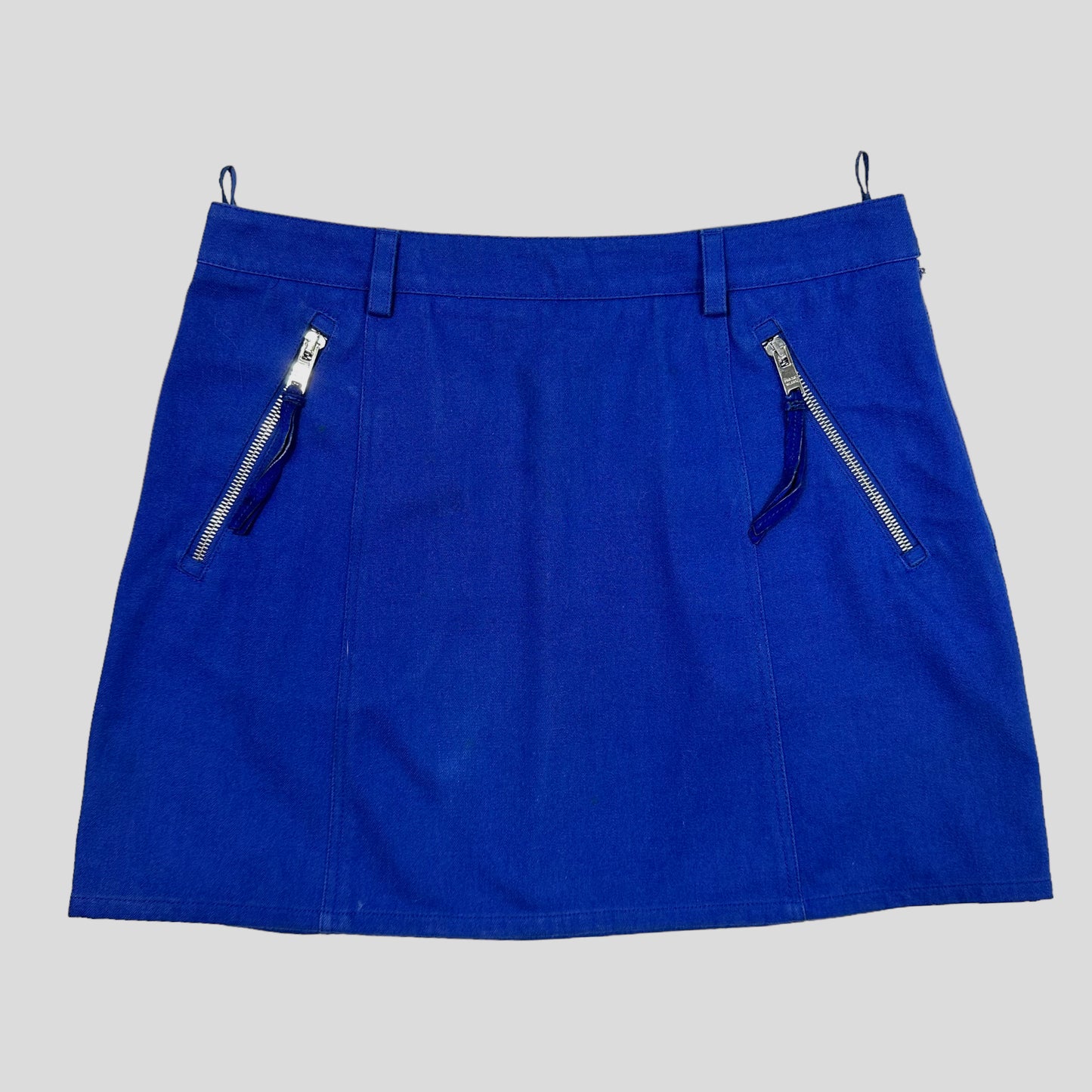 Prada Milano 2013 Zip Detailed Cotton Miniskirt - IT40