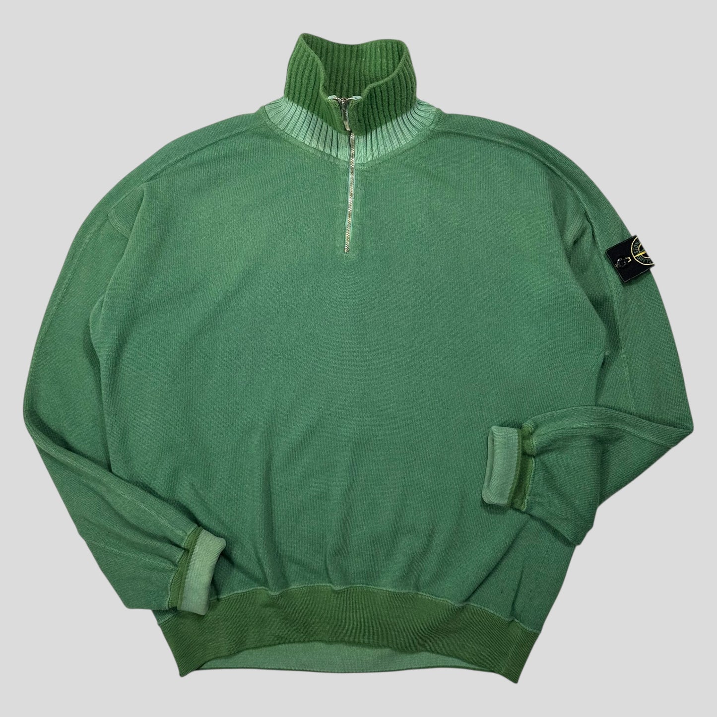 Stone Island 1988 Thick 1/4 Zip Two-tone Pullover Knit - L