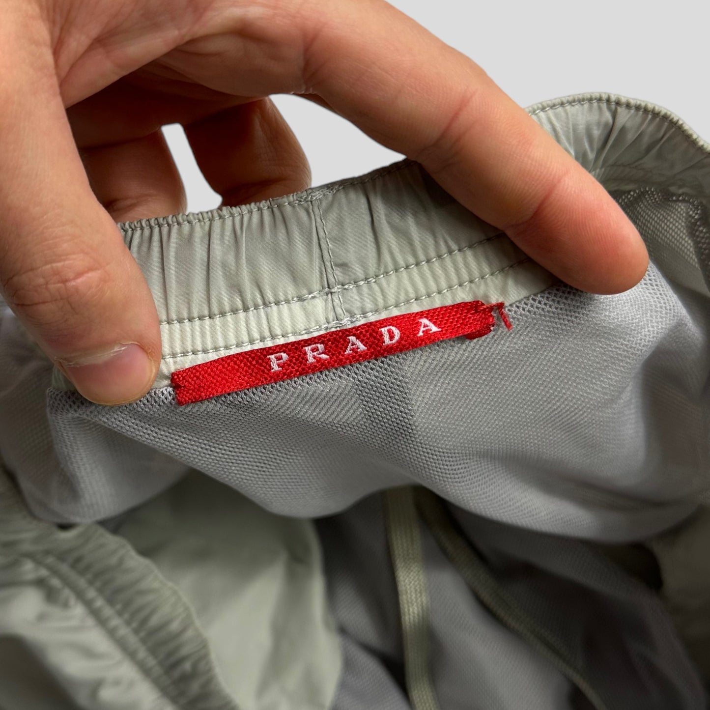 Prada Sport 2007 Nylon Red Tab Stash Pocket Shorts - L