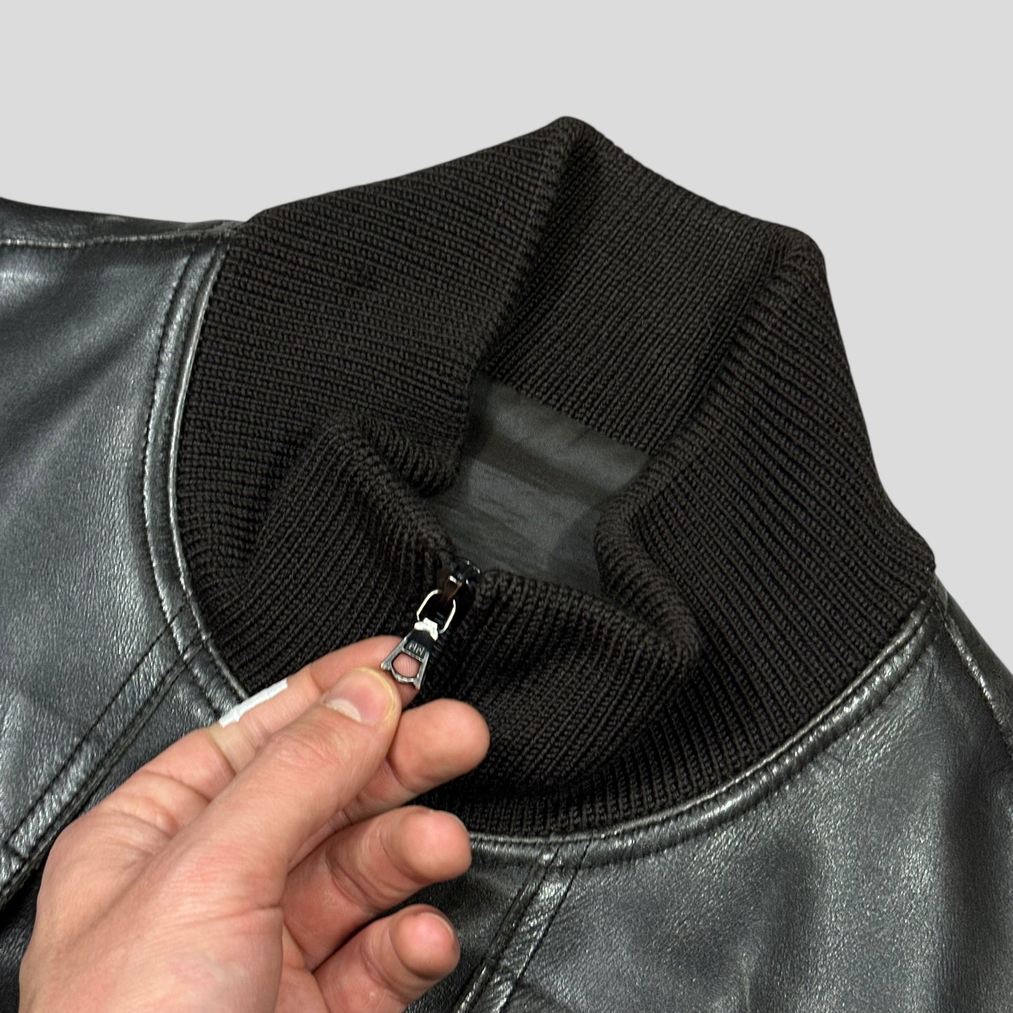 Neil Barrett 00’s Multipocket Buckle Lambs Leather Moto Jacket - L