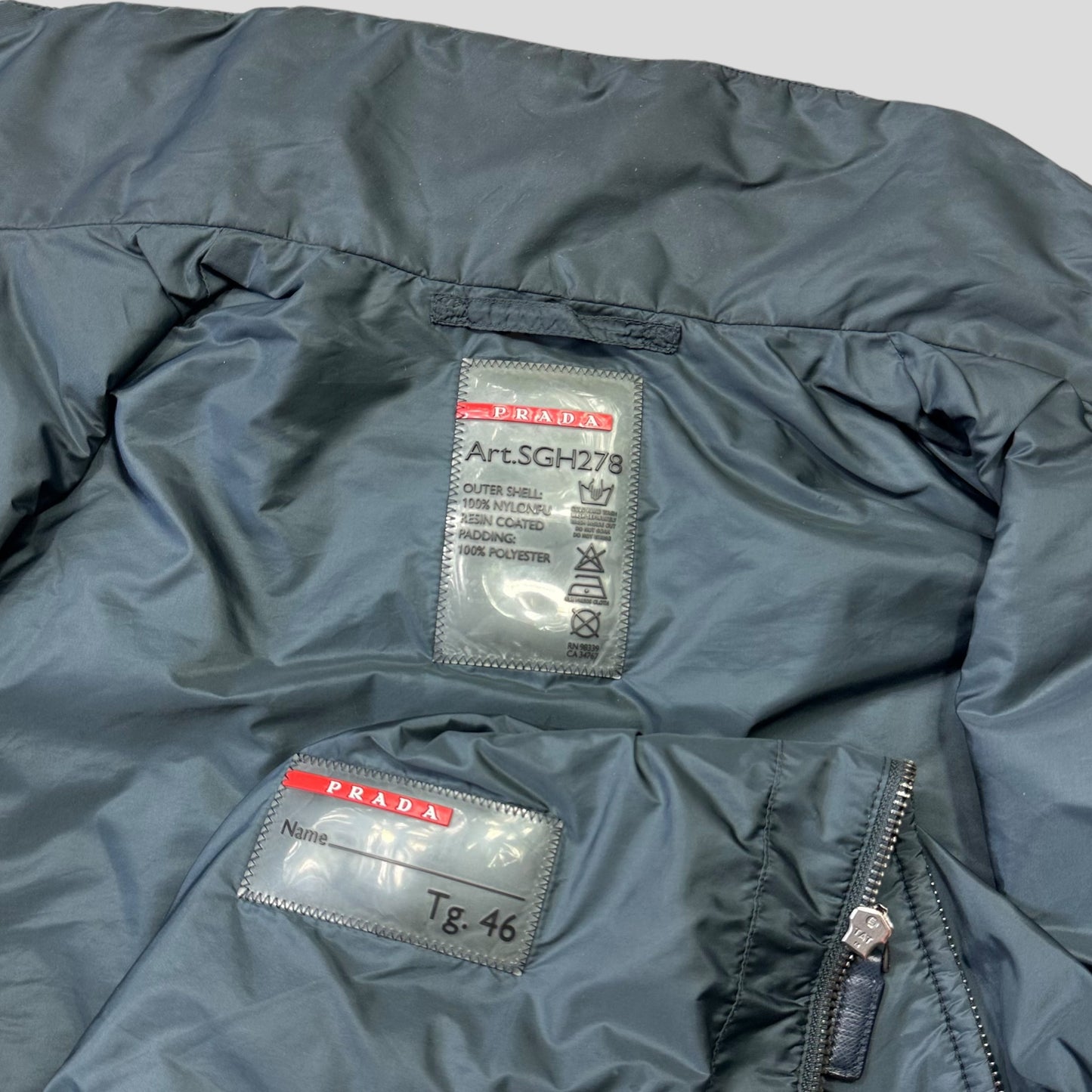 Prada Milano 2014 Metallic Blue Padded Windbreaker - IT46 (S/M)