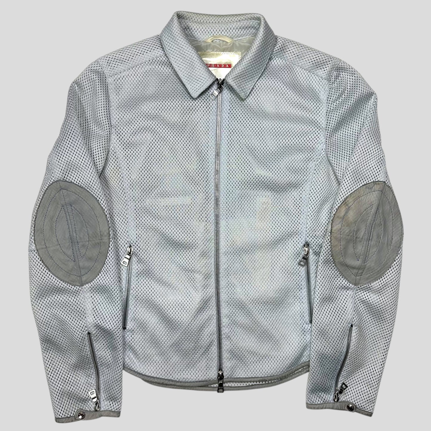 Prada Sport SS00 Technical Mesh + Leather Moto Jacket - IT44