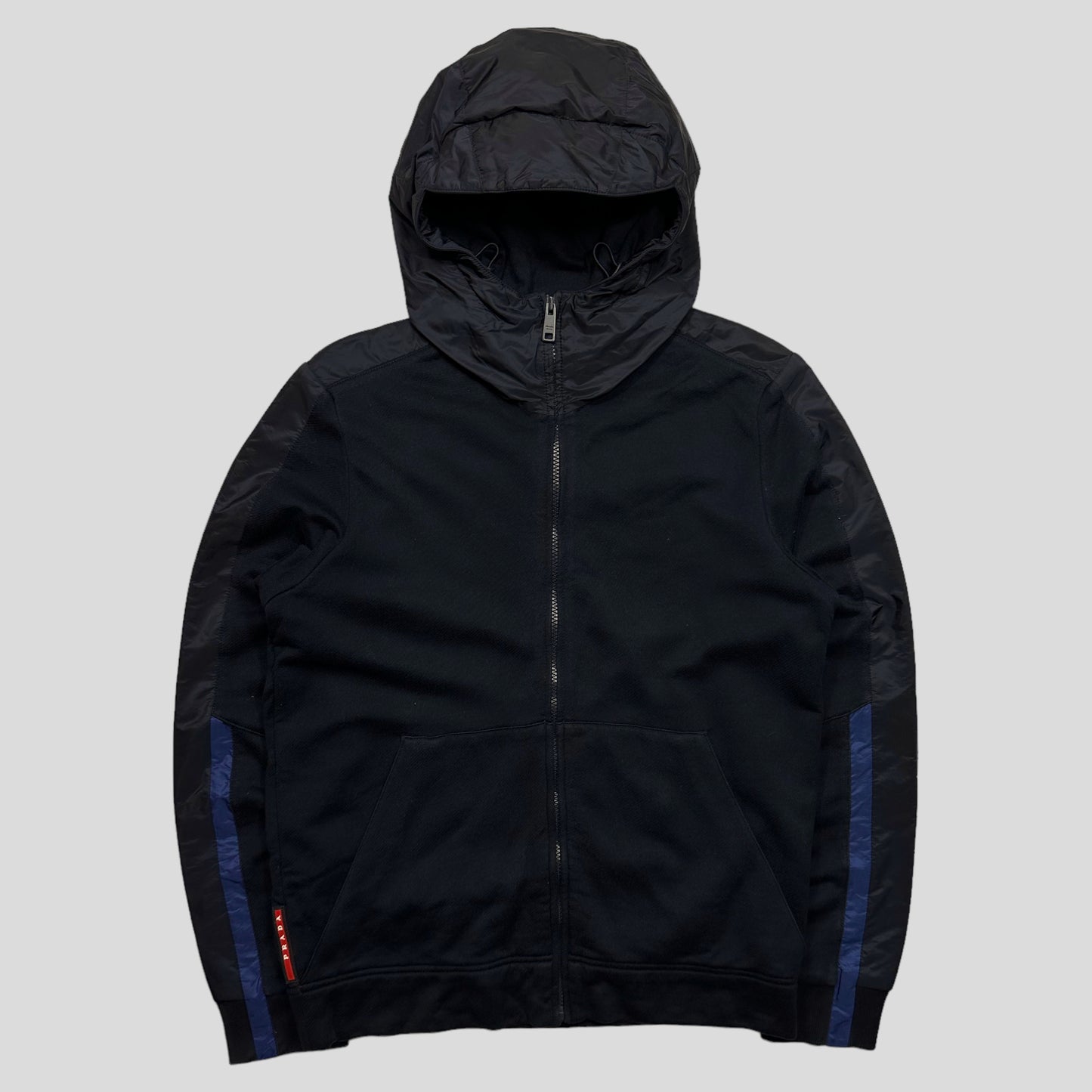 Prada Milano 2018 Technical Panelled Co-nylon Hoodie Jacket - M