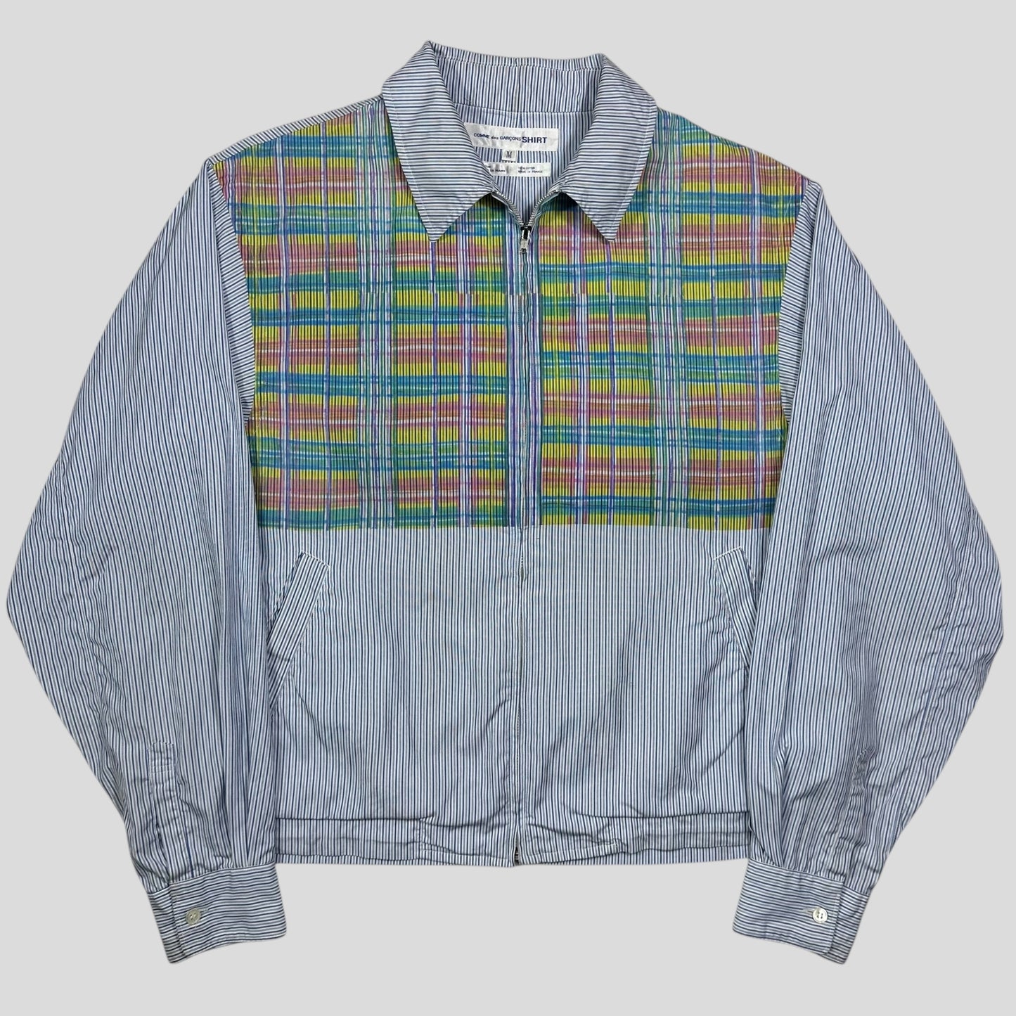 Comme Des Garçons SHIRT 90’s Plaid Striped Boxy Work Jacket - M