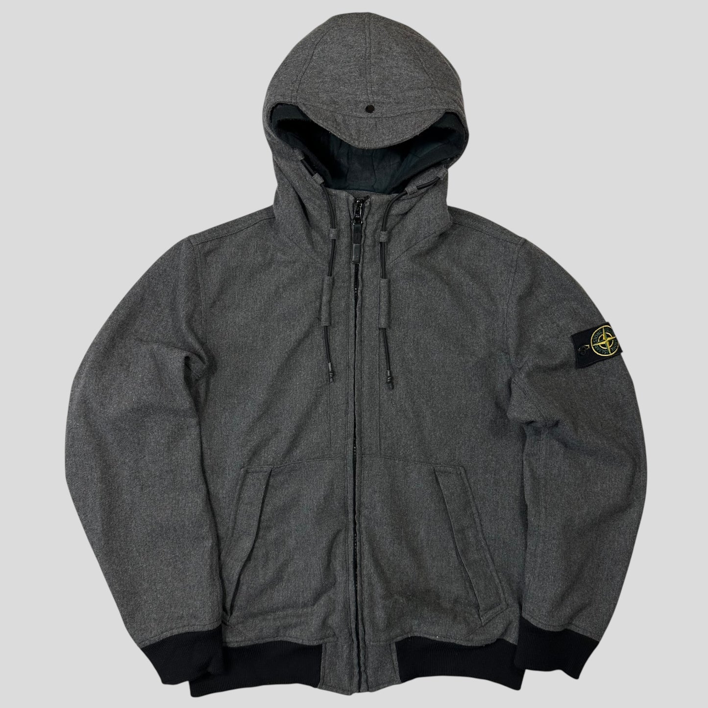 Stone Island AW14 Mélange Wool Poly Double Hood Jacket - L