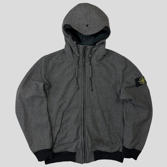 Stone Island AW14 Mélange Wool Poly Double Hood Jacket - L