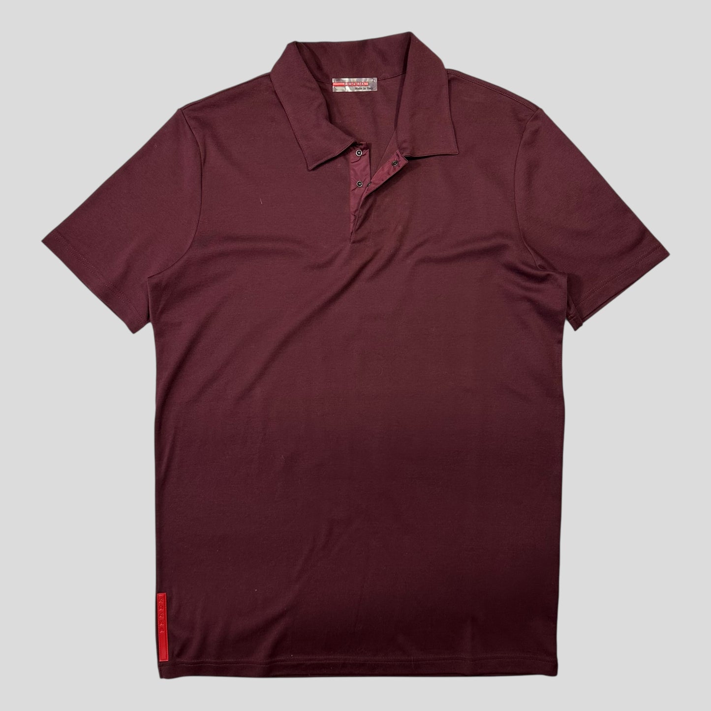 Prada Sport 00’s Burgundy Soft Cotton Nylon Detailed Shirt - M