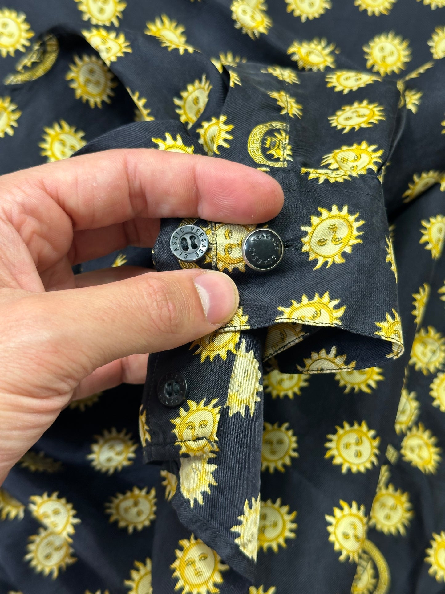Versace V2 Classic 90’s Silk Sun Print Shirt - XS (M)