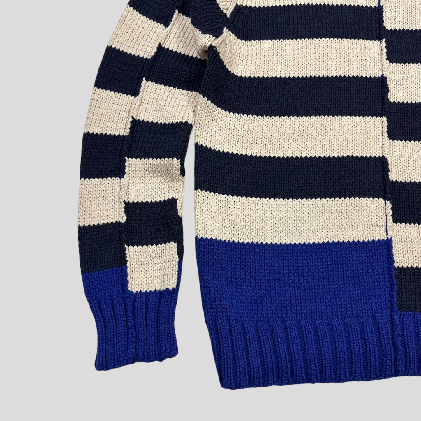 Issey Miyake SS03 Asymmetrical Reconstructed Striped Knit - M