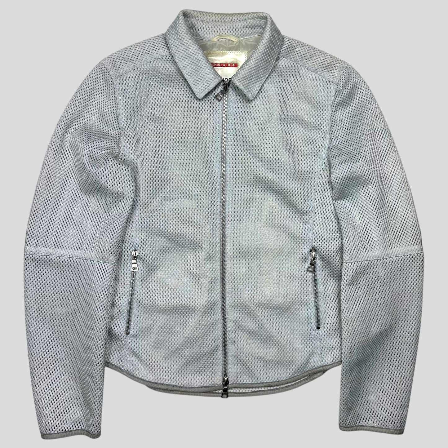 Prada Sport SS00 Technical Mesh + Leather Moto Jacket - IT44