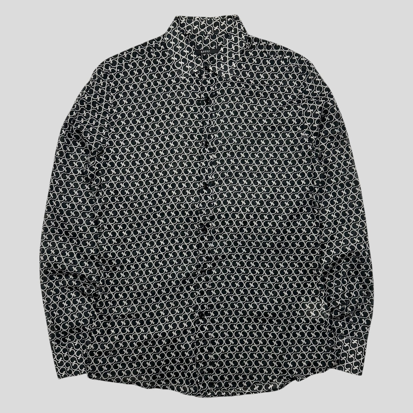 Gucci 2007 GG Horsebit Monogram Logo Shirt - S/M