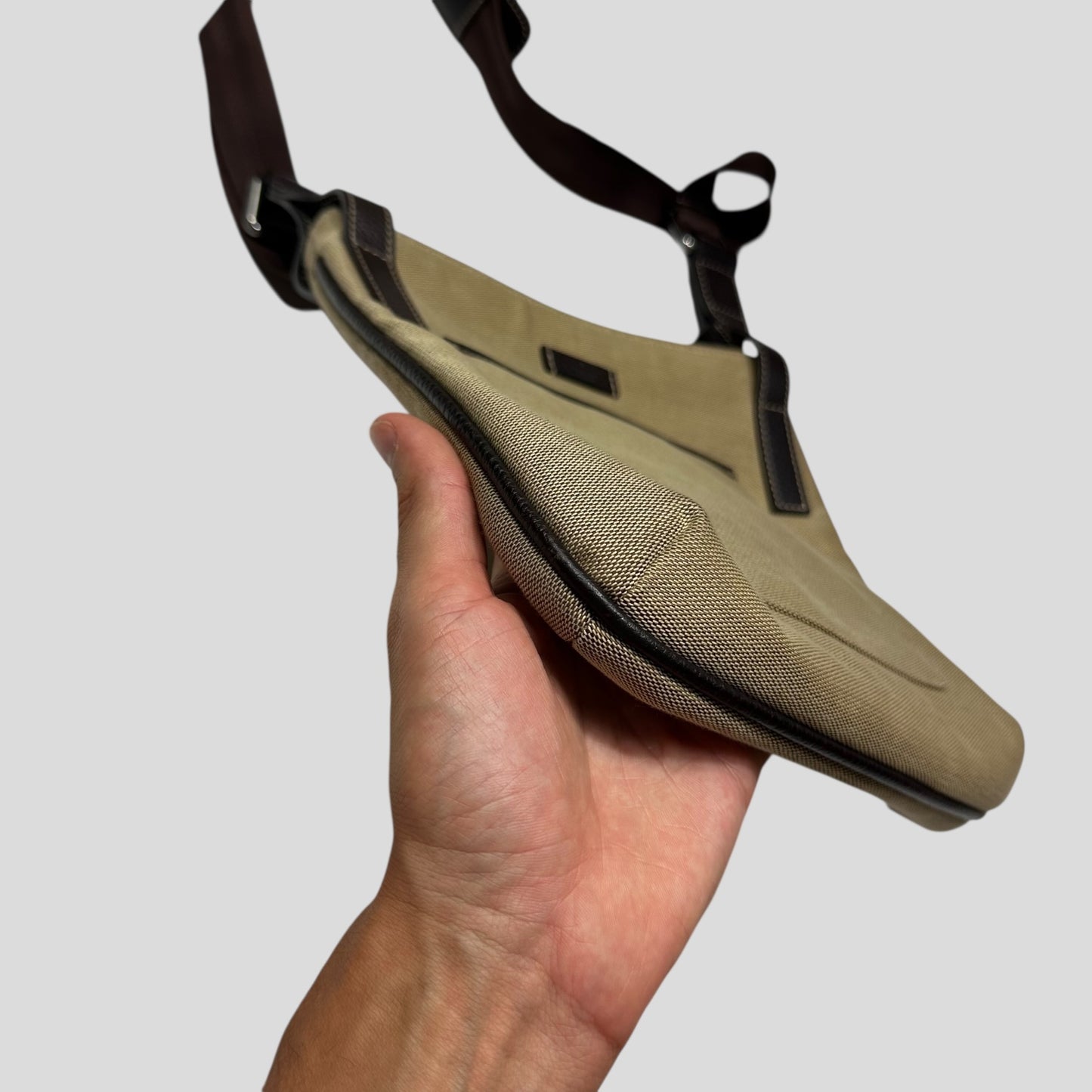 Gucci 00’s Canvas + Leather Crossbody Logo Bag