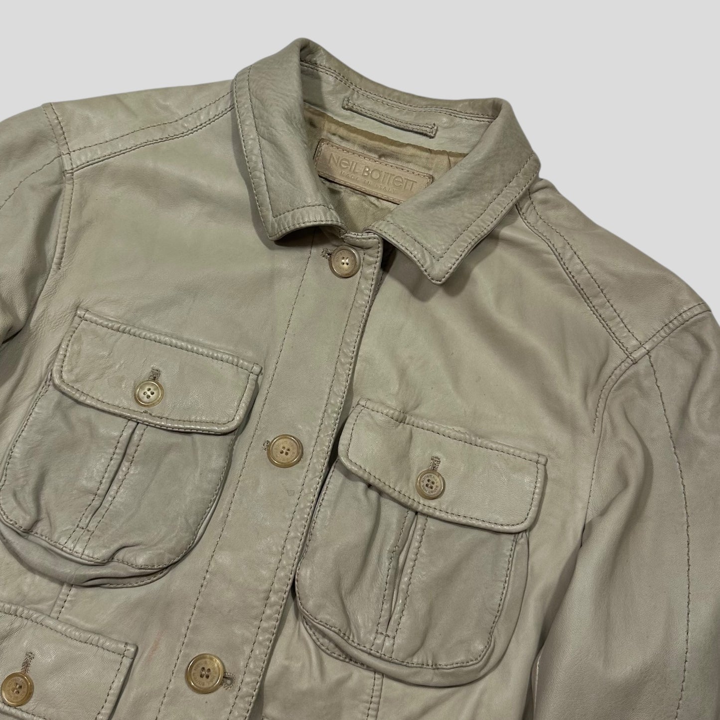 Neil Barrett 00’s Brad Pitt Leather Multipocket Moto Jacket - XS/S