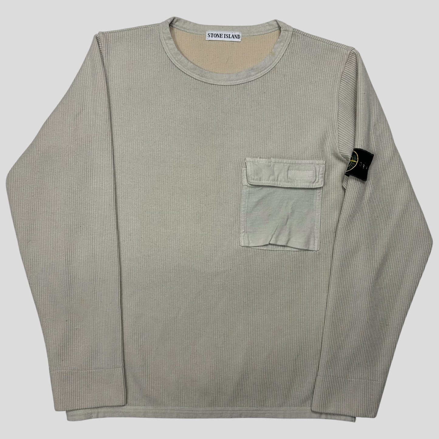 Stone Island 1999 BDU Ribbed Cotton Pocket Sweatshirt - M